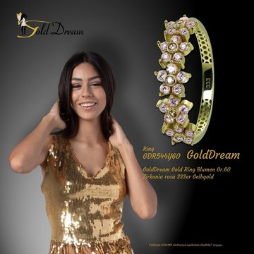 GoldDream Goldring GoldDream Gold Ring Blumen Gr.60 (Fingerring), Damen Ring Blumen, 60 (19,1), 333 Gelbgold - 8 Karat, gold, rosa