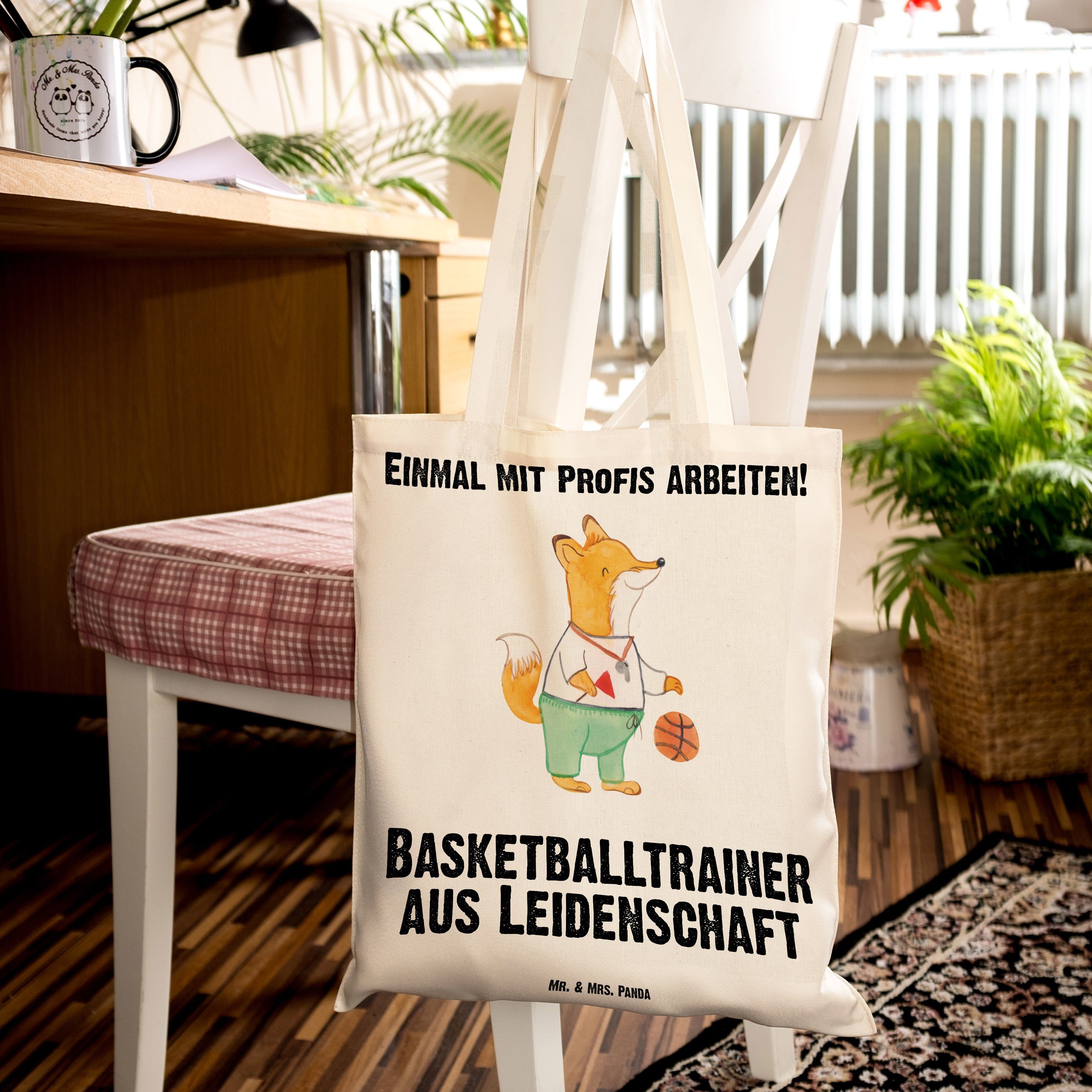 Mr. & Mrs. Transparent aus Panda - Tragetasche Geschenk, (1-tlg) T Sport, - Leidenschaft Basketballtrainer