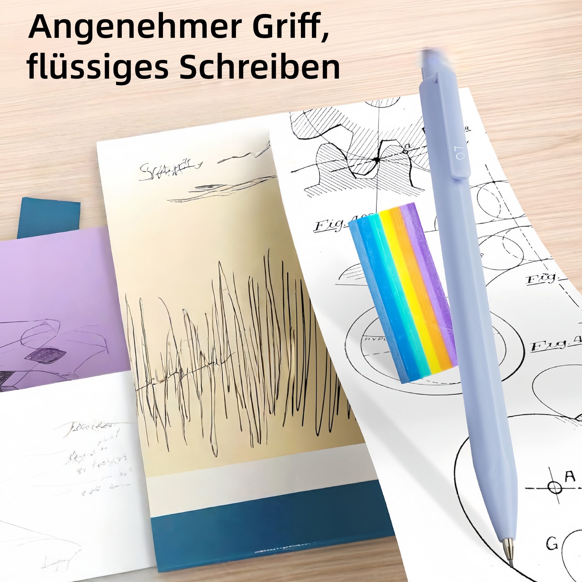 FOUORTUNATE-BEE Federmäppchen 44-teiliges Schreibset für Schule, Studium und Büro, (44-tlg), Schreibwaren Set 44 Teile für Jugendliche und Schüler – Bild 4 von 5
