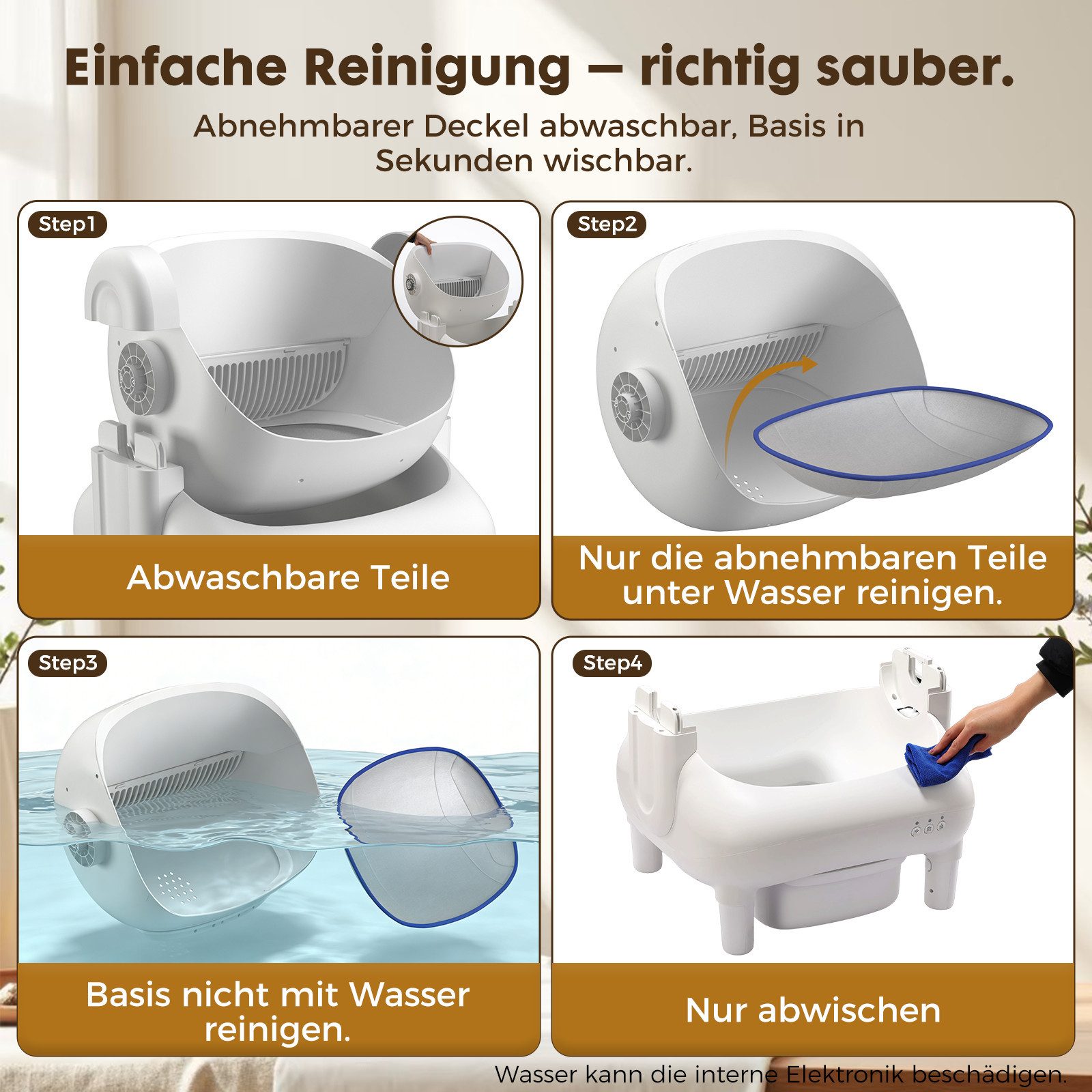 GTPLAYER Katzentoilette Oben offene Automatische Katzenklo selbstreinigend Katzentoilette XXL, Große Fassungsvermögen,App-Steuerung,für mehrere katzen