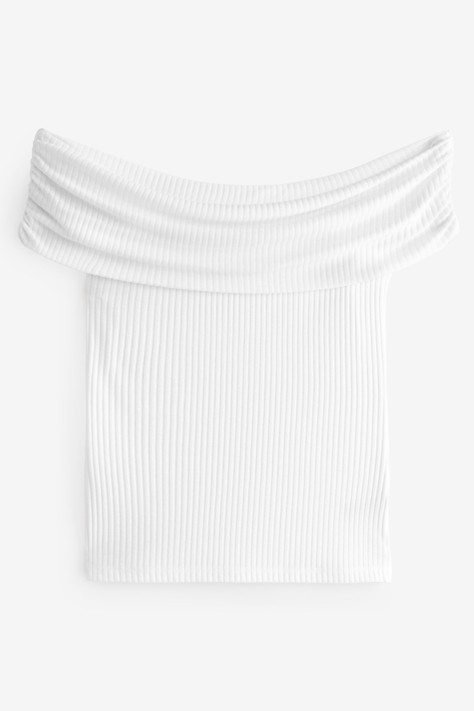 Next T-Shirt Schulterfreies, geripptes Bardot-Oberteil (1-tlg) günstig online kaufen