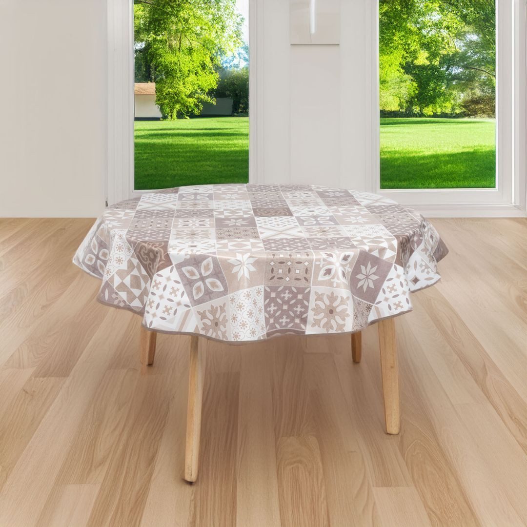 laro Tischdecke 160cm runde Wachstuchtischdecke Saum-Eingefasst günstig online kaufen