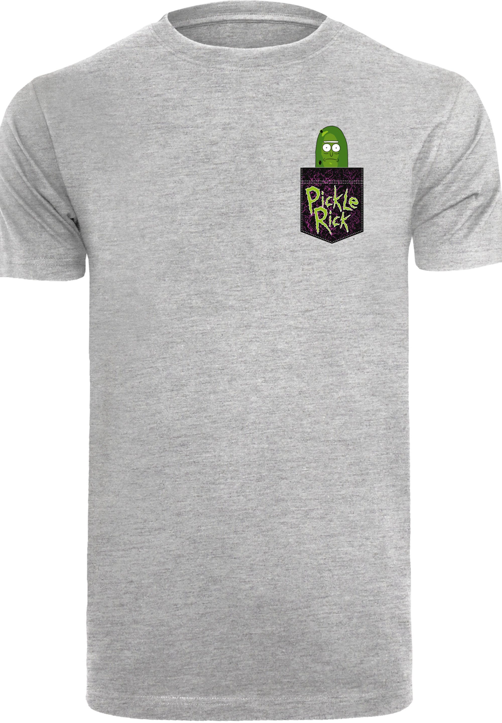 and heather grey Rick Morty T-Shirt Rick F4NT4STIC Pickle Print