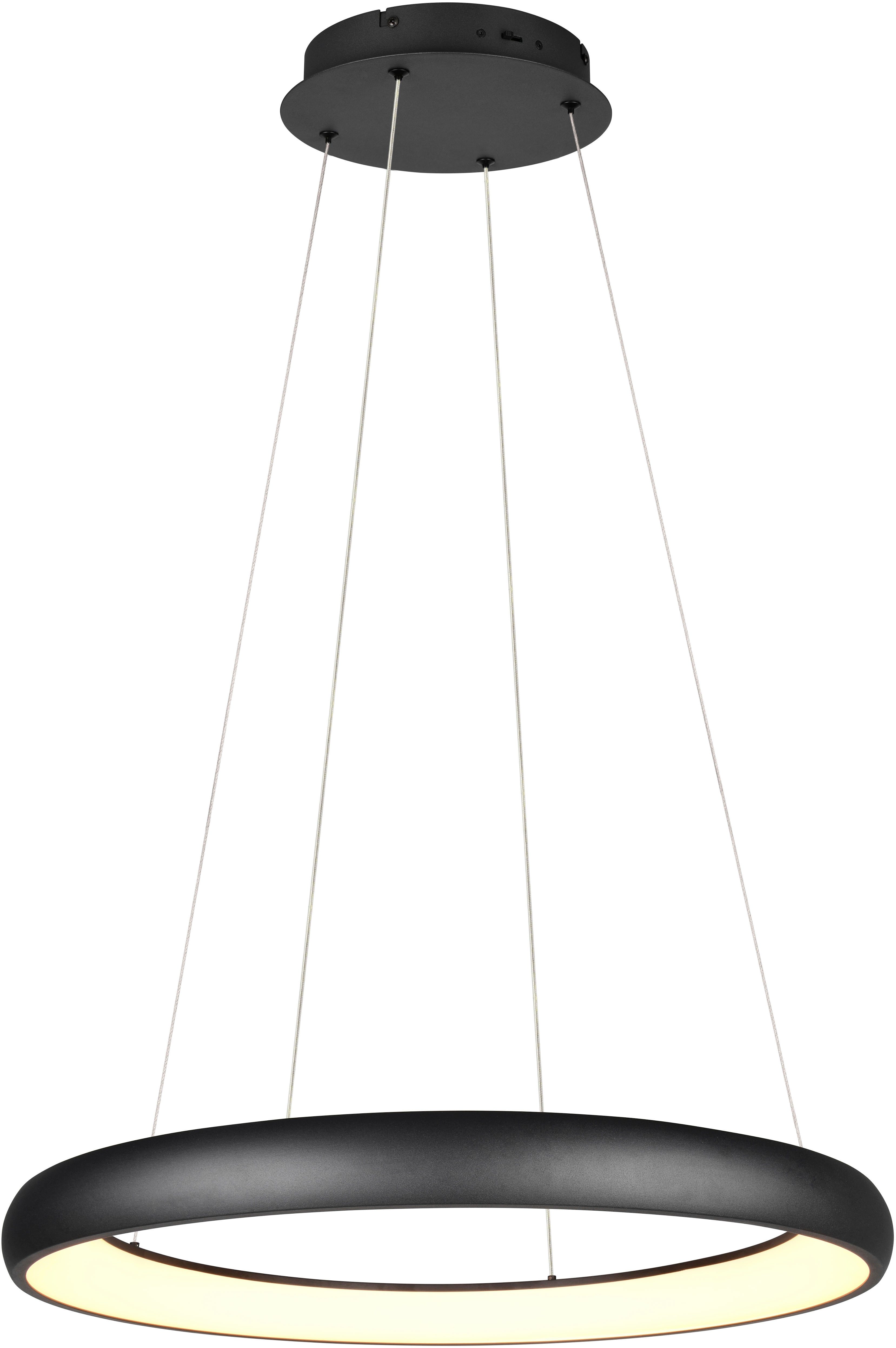 TRIO Leuchten LED Pendelleuchte CARDONA, LED Ring Hängeleuchte, 6900 Lumen 59W, Lichtfarbe einstellbar, Dimmfunktion, LED fest integriert, warmweiß - kaltweiß, 2300/3000/4000K warmweiß bis kaltweiß, 3 Stufen dimmbar Höhe 150cm Ø75