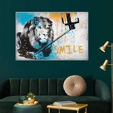 Posterlounge Poster Pineapple Licensing, Banksy - Lion Selfie, Modern Malerei