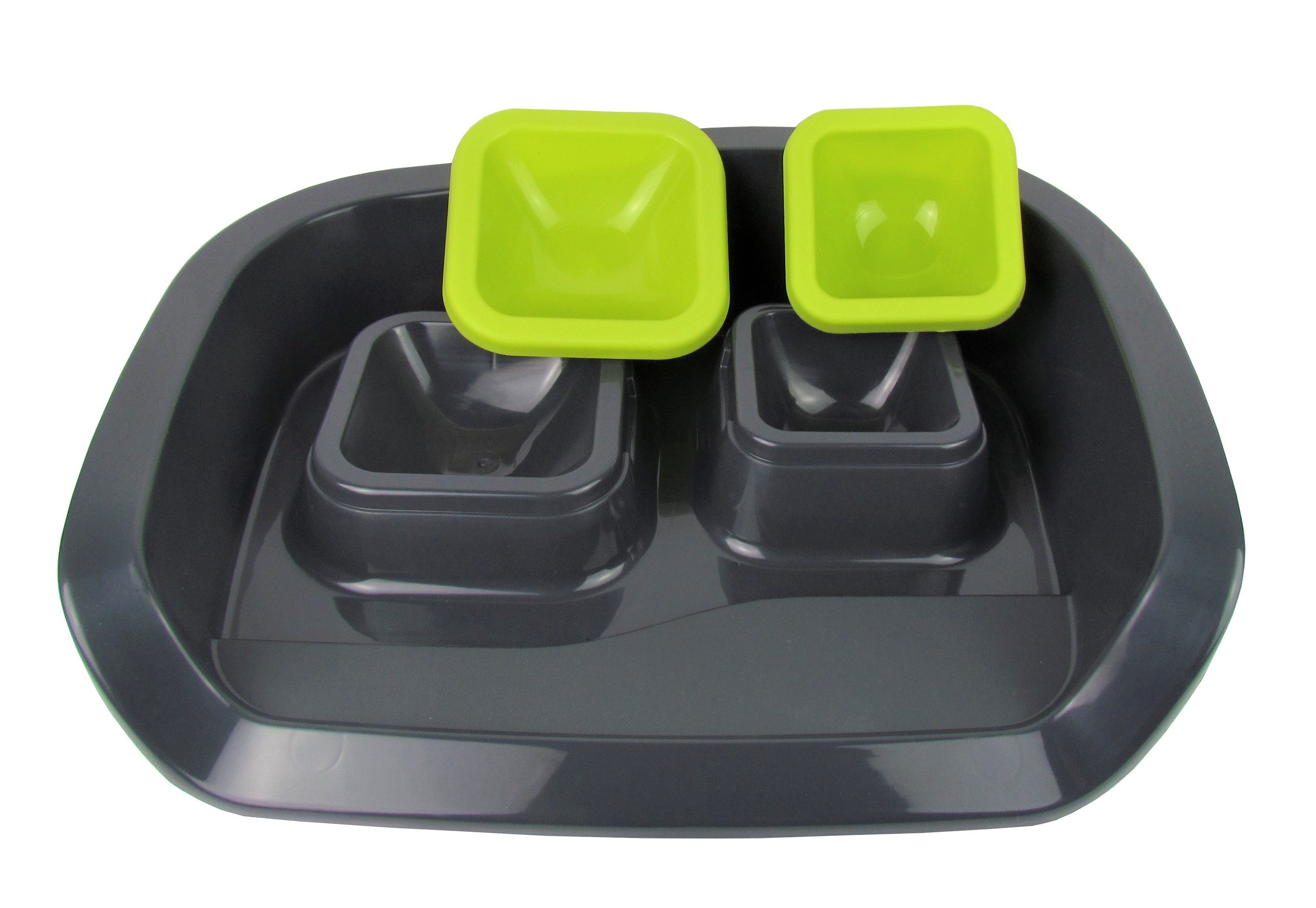 Centi Napf-Set Futterstation/Hundenäpfe Oder Katzennäpfe - Easy Clean, Kunststoff, Anti-Rutsch Füße an der Unterseite - Spülmaschinengeeignet