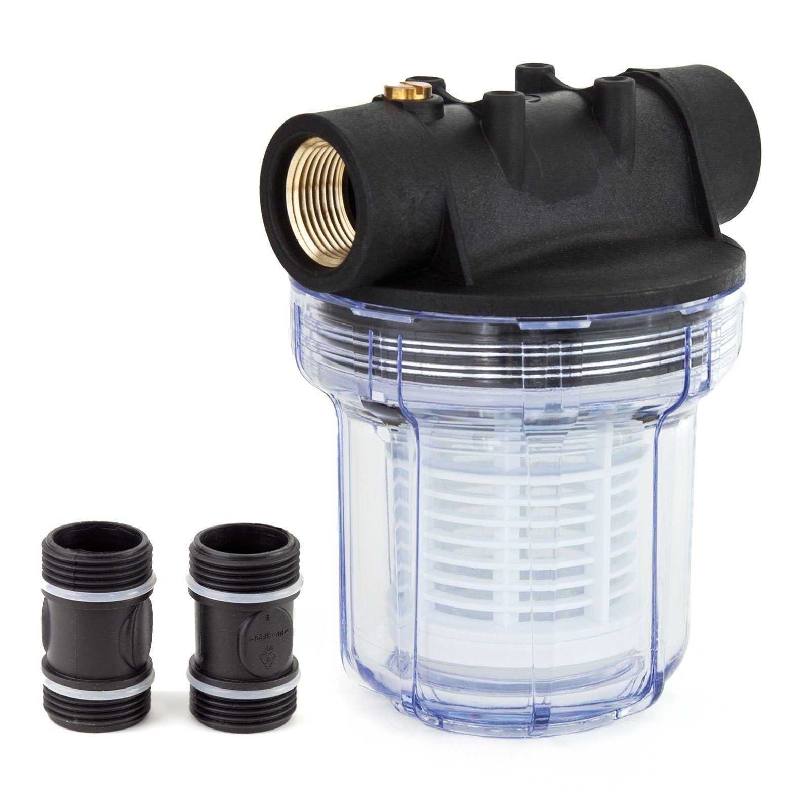 Grafner Wasserfilter Filter für Hauswasserwerk und Gartenpumpe kurz, mit Filter