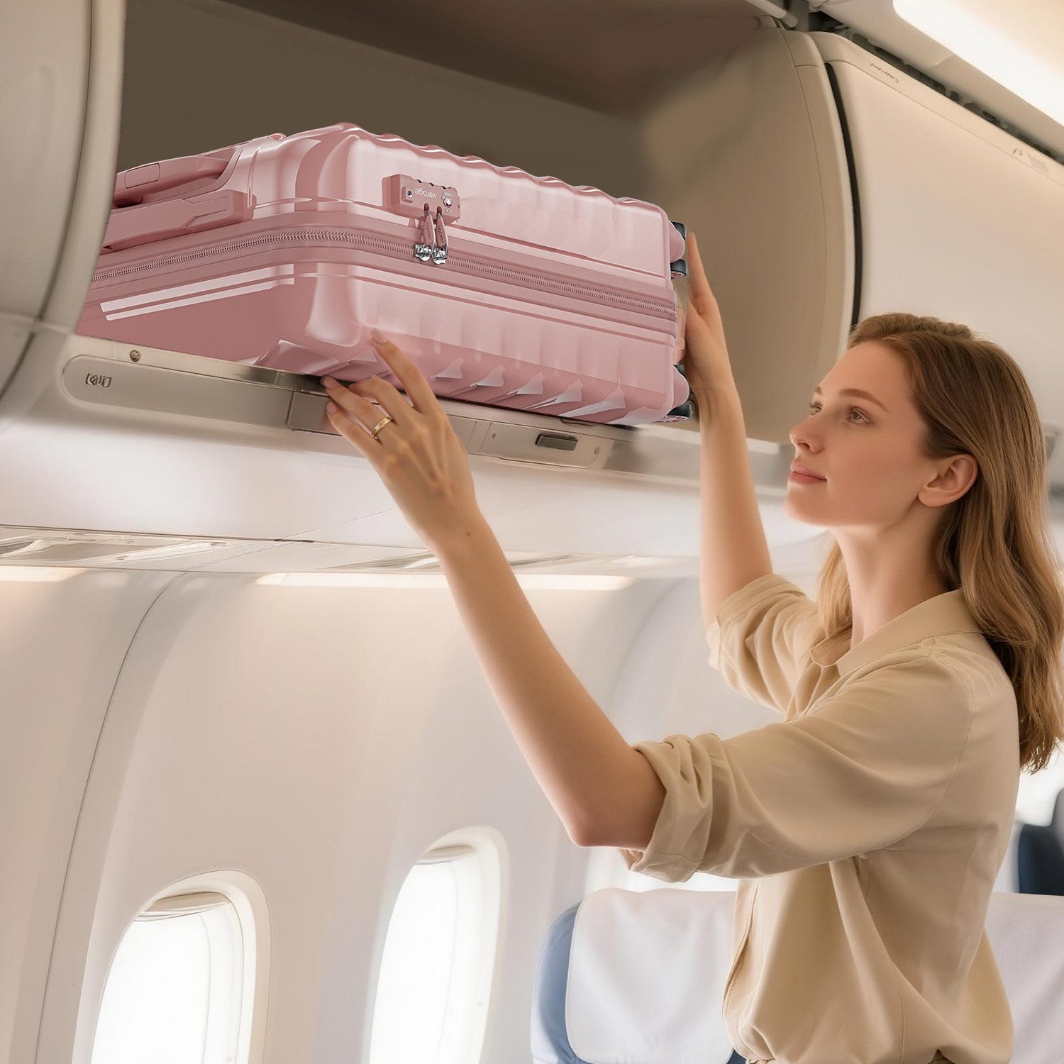 Verage Hartschalen-Trolley Rosagold /Schwarz Reisekoffer, 4 günstig online kaufen