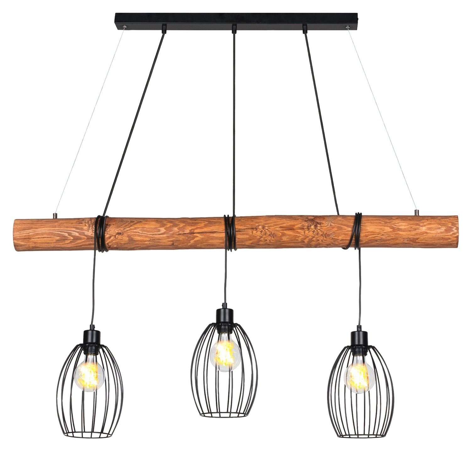 SPOT Light Pendelleuchte TRABO, 3-flammig, Braun, günstig online kaufen