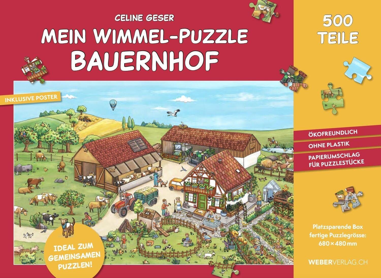 Weber Puzzle Mein Wimmel-Puzzle Bauernhof, 1000 Puzzleteile