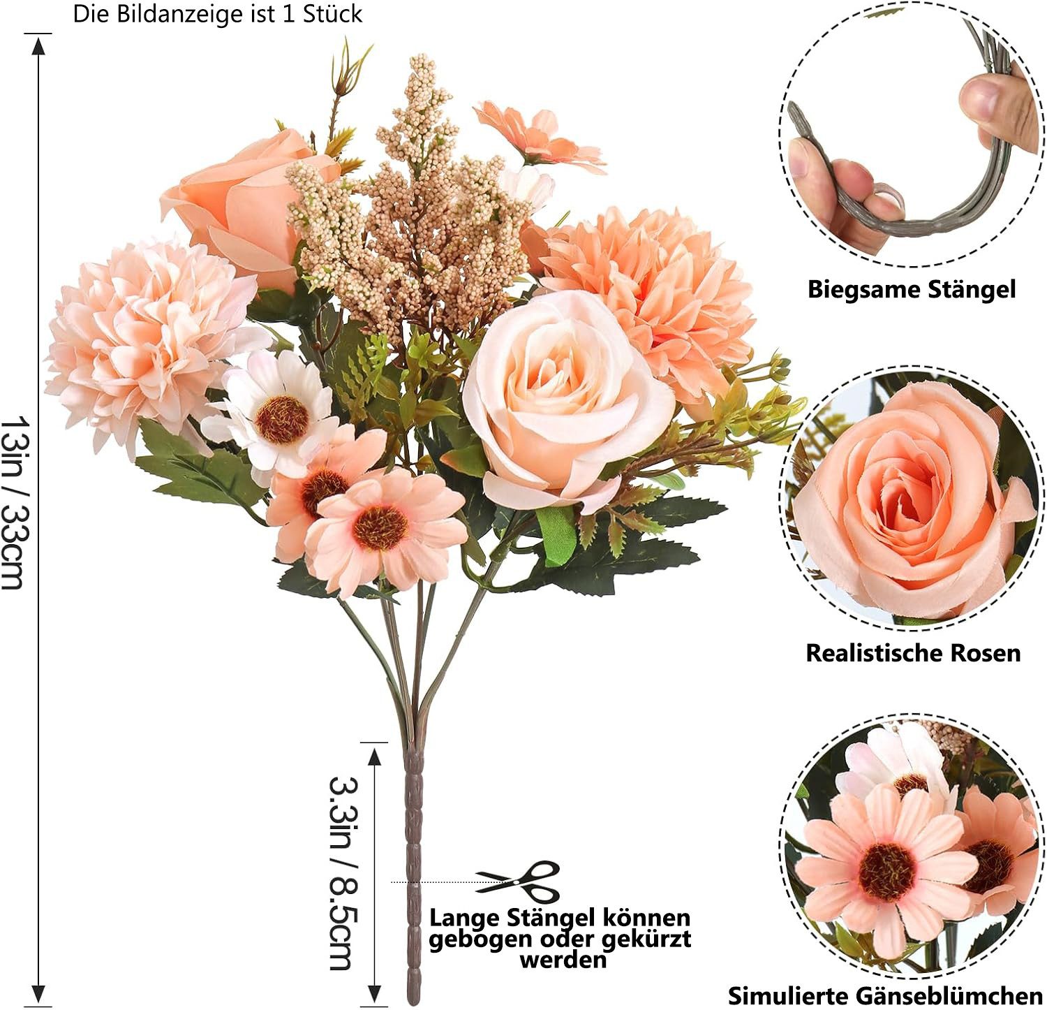 Kunstblumenstrauß Künstliche Blumen Kunstblumen Wie Echt Künstlich Blumenst günstig online kaufen