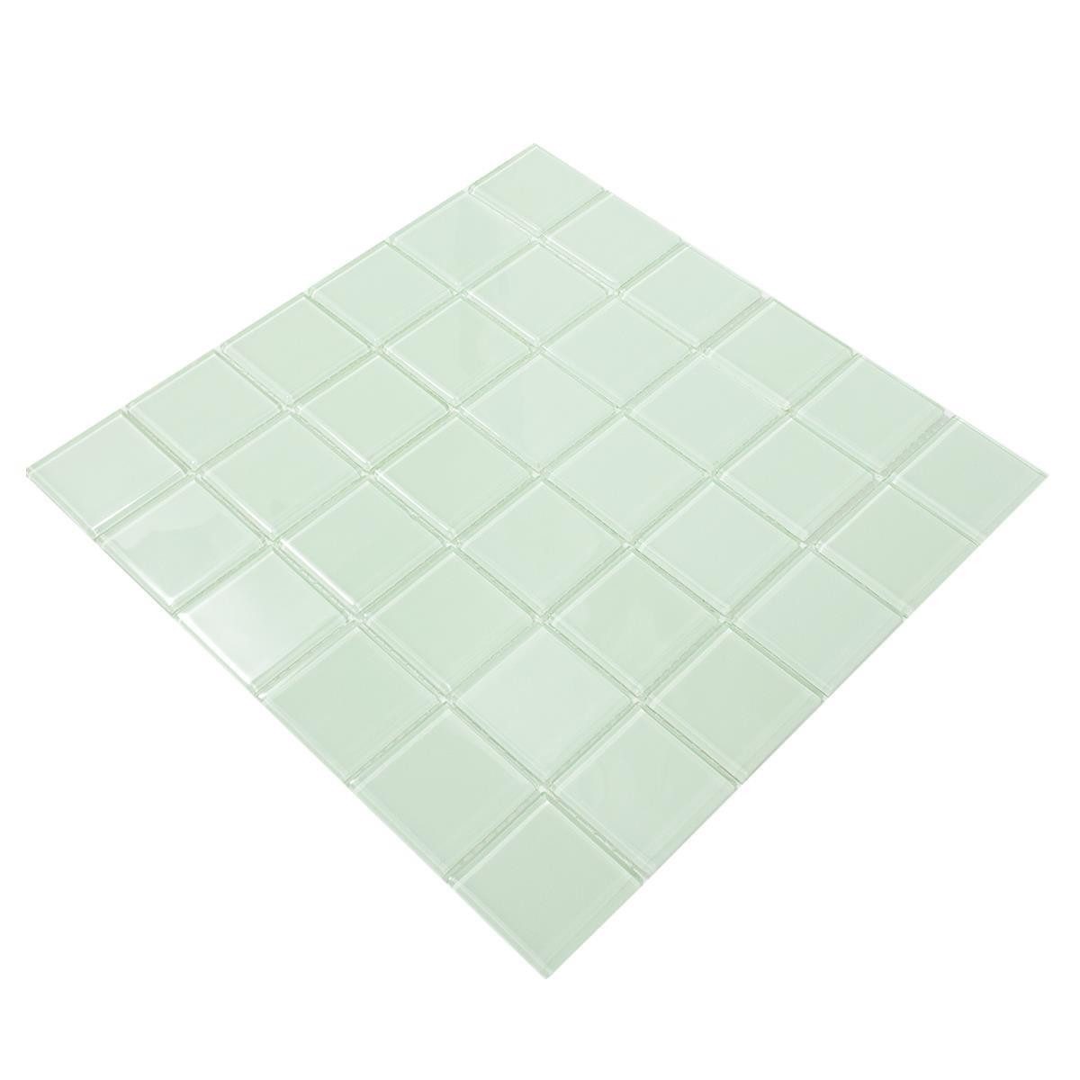 Mosafil Mosaikfliesen Glas Mosaikfliese Costello Türkis, 30.000x30.000, türkis, Verlegefertig auf ein Netz geklebt