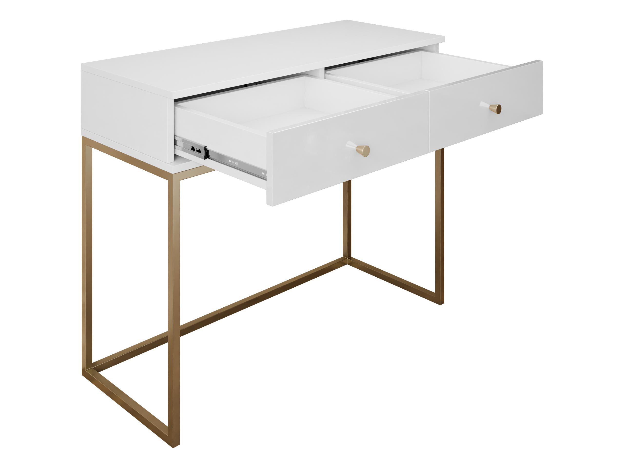 MIRJAN24 Schminktisch Esipix (mit zwei Schubladen), 100x40x80 cm, Untergestell aus Stahl