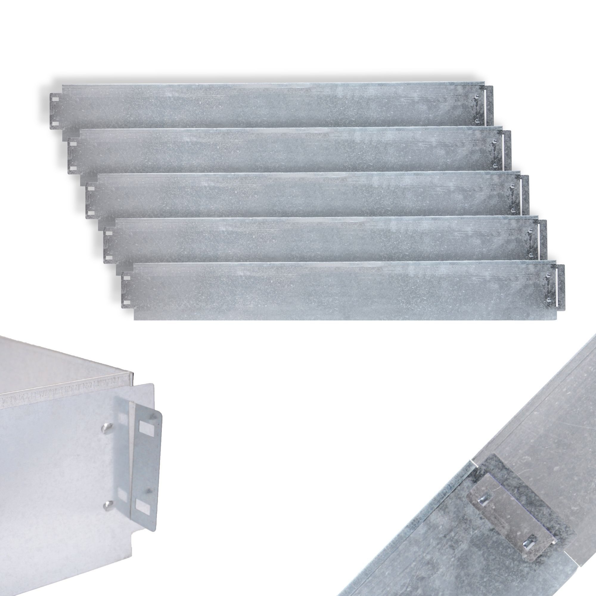 UNUS GARDEN Beetbegrenzung Beeteinfassung Metall, LxH: 500x14 cm, Silber 500x14cm (LxH), Mähkante Metall Verzinkt Wegbegrenzung 5m