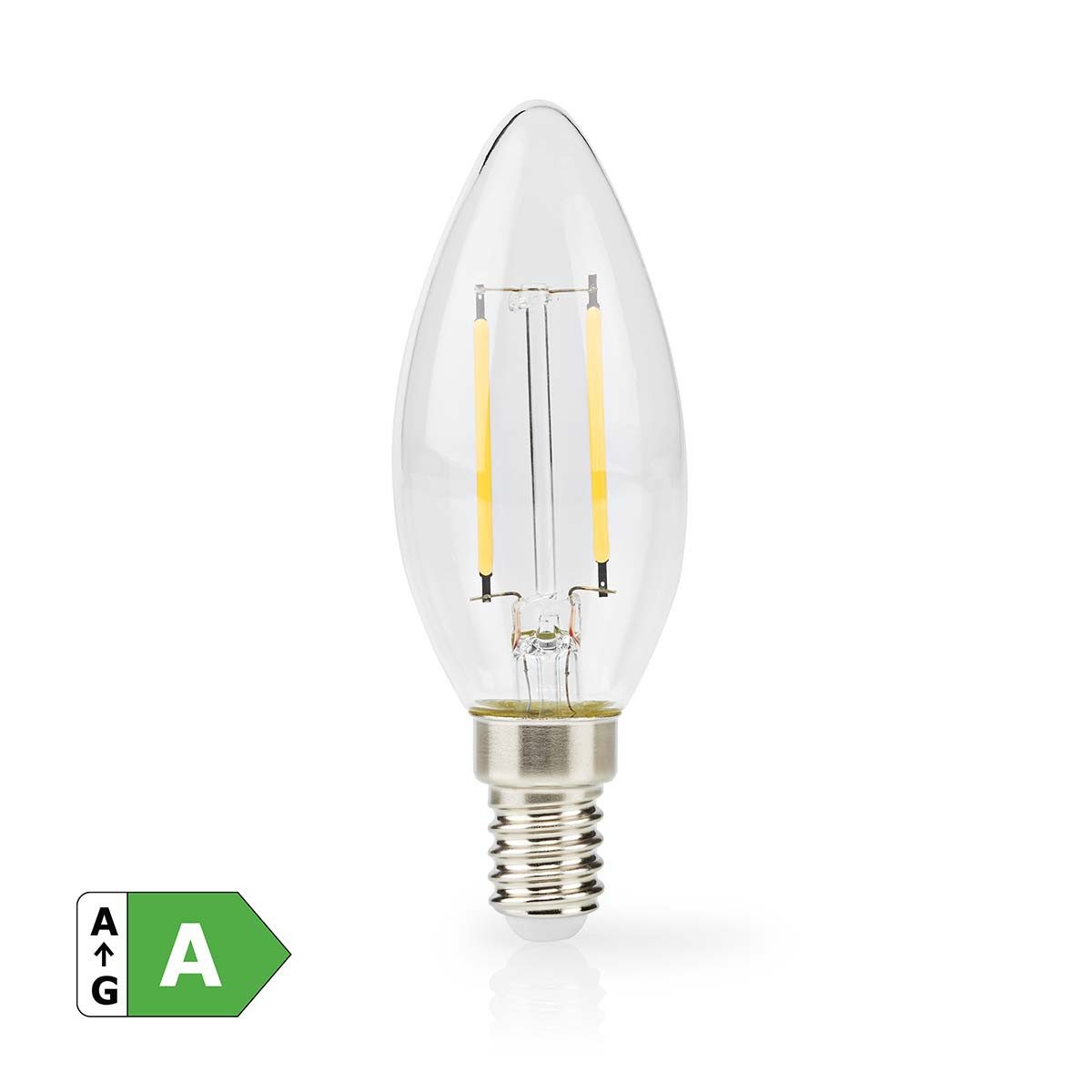 Nedis Smarte LED-Leuchte LBFE14C351A, E14-Sockel, warmweißes Licht, lange Lebensdauer bis 50.000 Stunden, Warmweiss, E14-Sockel, warmweißes Licht, lange Lebensdauer bis 50.000 Stunden