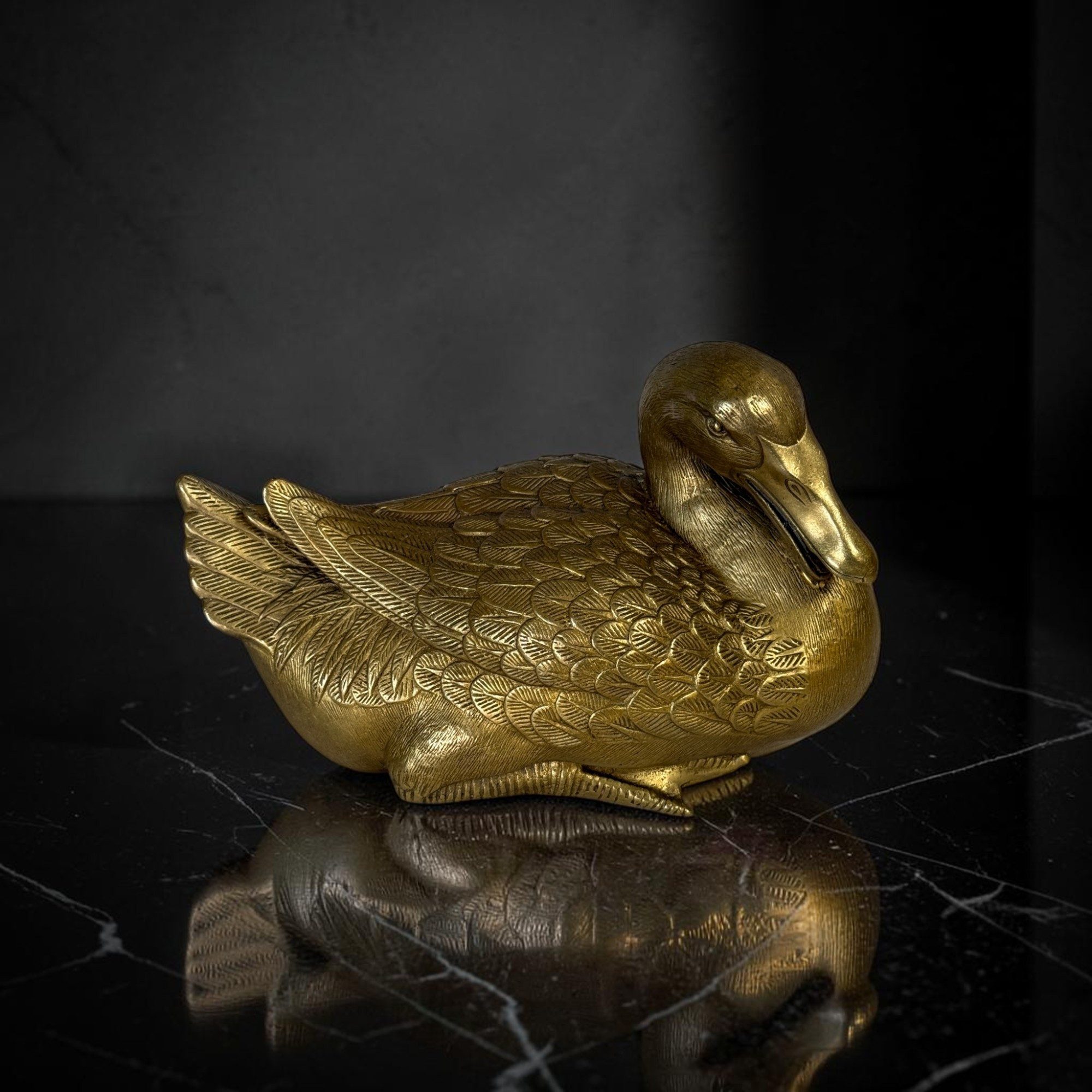 Asien LifeStyle Dekofigur Mandarinente Figur wertige Bronze Feng Shui Skulptur China
