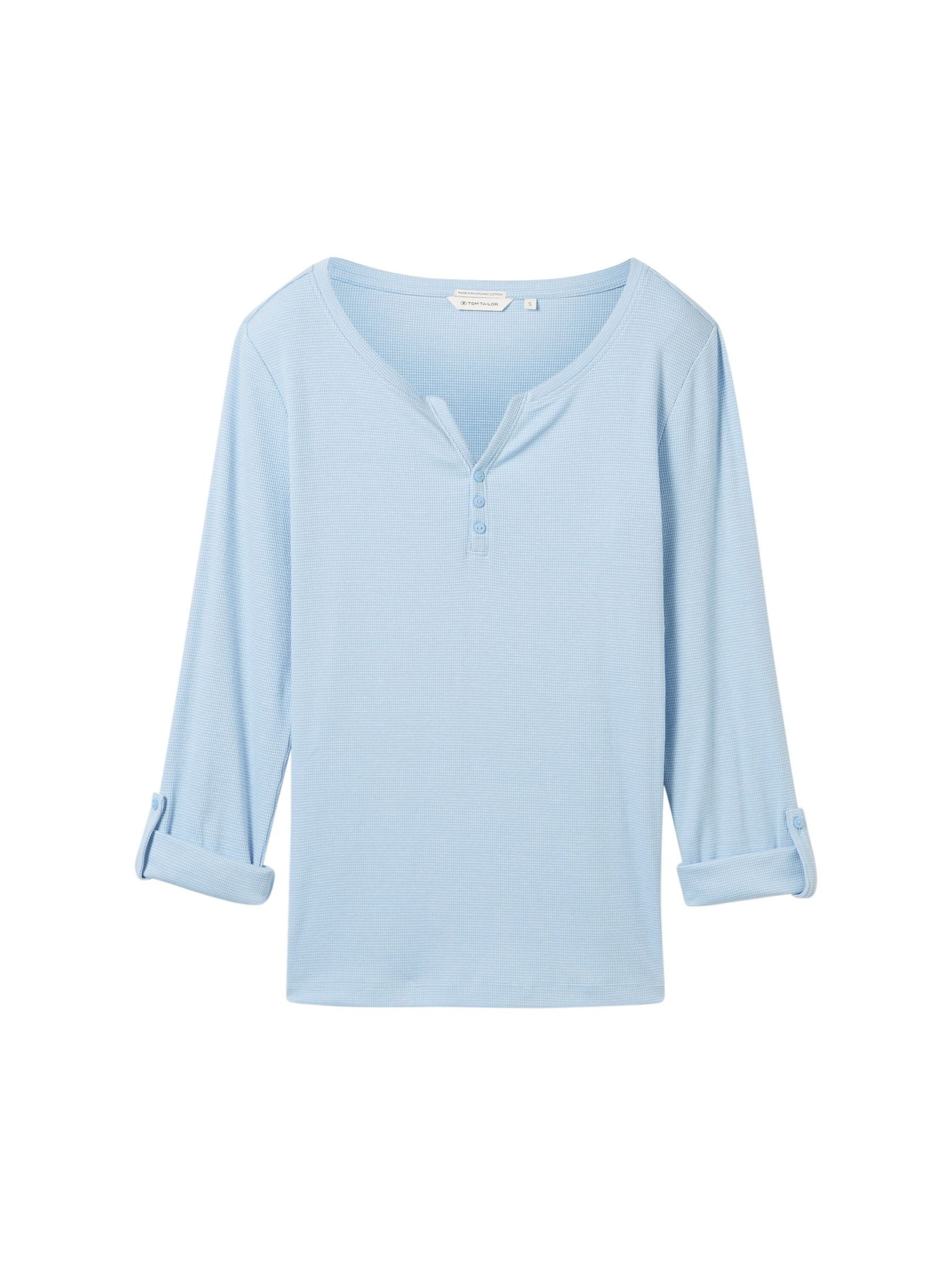 TOM TAILOR T-Shirt Gestreiftes Langarm mit Henley T-Shirt stripe henley günstig online kaufen