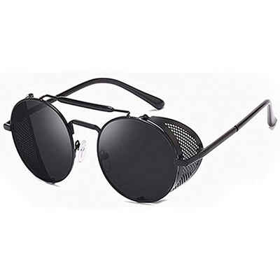 BEARSU Sonnenbrille »Brille Runde Brille Metallrahmen Steampunk Retro Spiegel Sonnenbrille Cosplay Bekleidungszubehör Herren« (1-St)