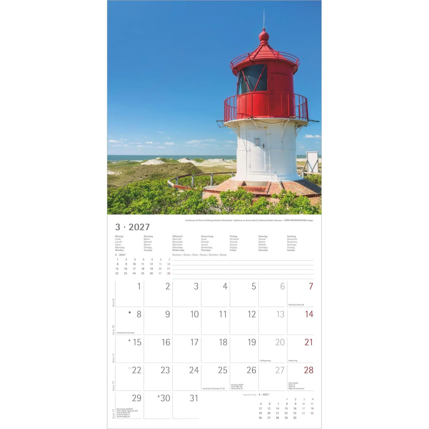 NEUMANN Wandkalender Leuchttürme 2027