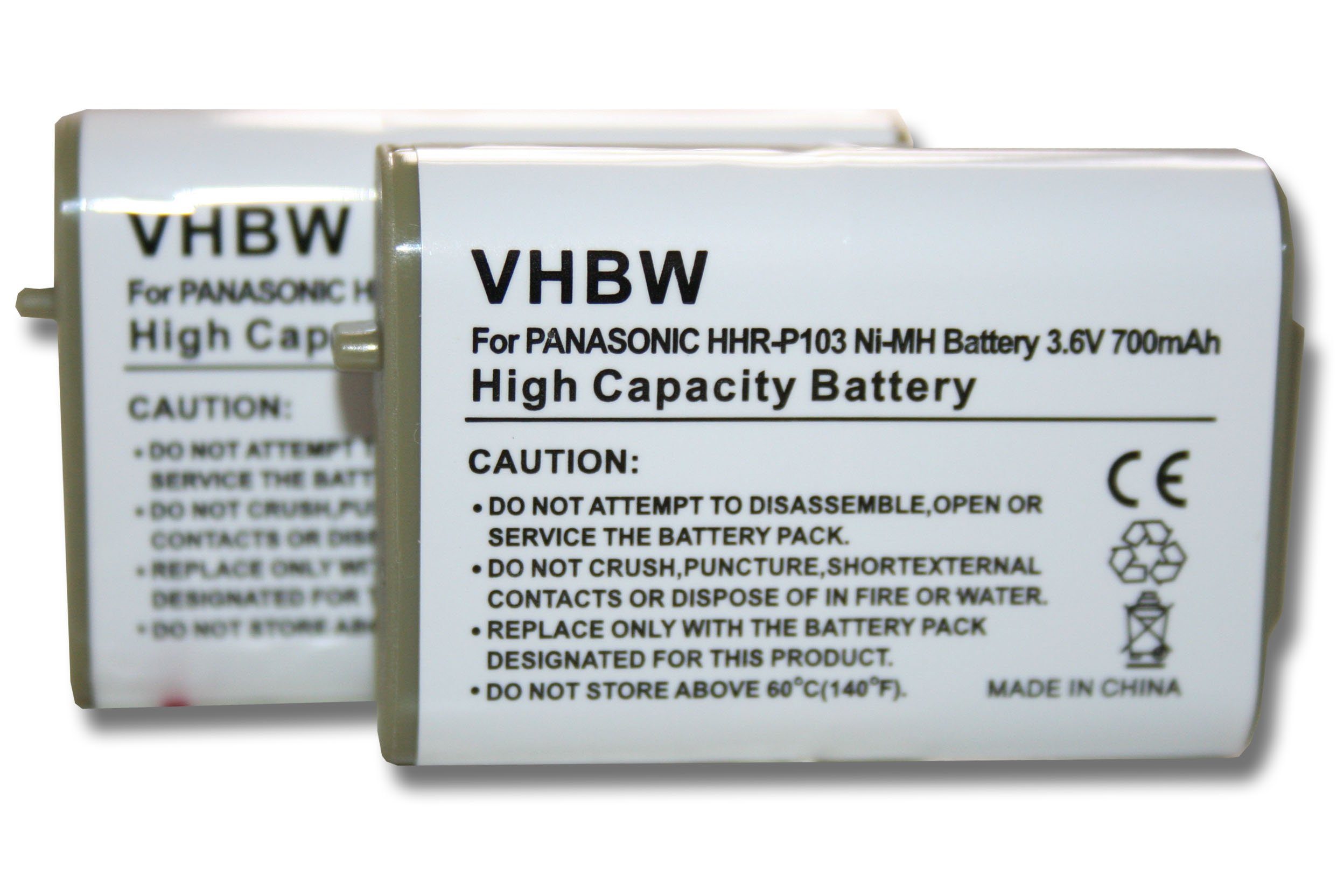 vhbw Akku passend für Kompatibel mit Panasonic WN4HHGMB0000 Mobilfunk (700mAh, 3,6V, NiMH) 700 mAh