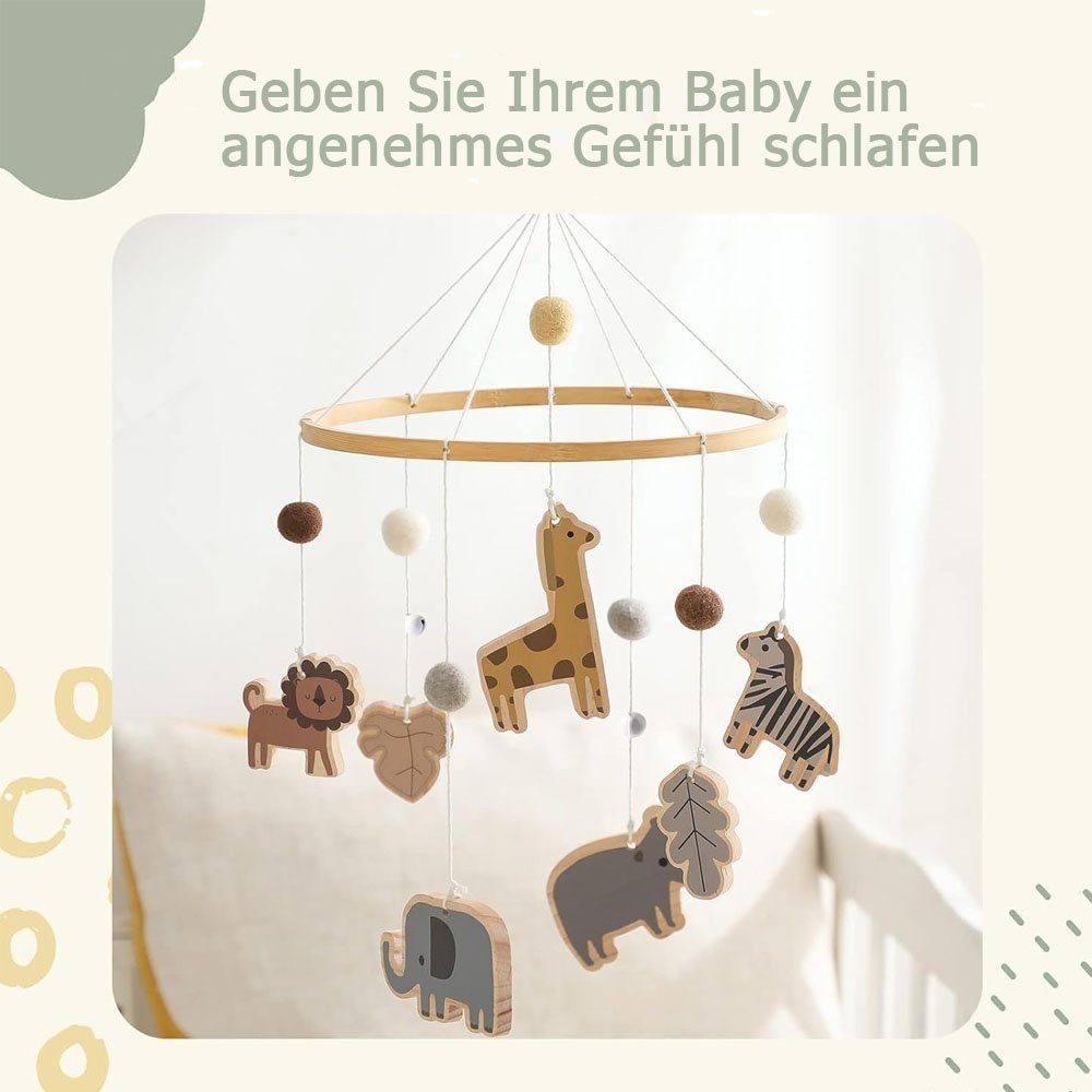 LENBEST Windspiel Windspiel Mobile Baby für für Bettglocke St), Windspiele Jungen, Mädchen Babybett Anhänger Zirkustiere, mit Neugeborenen Baby, (1 Geschenk