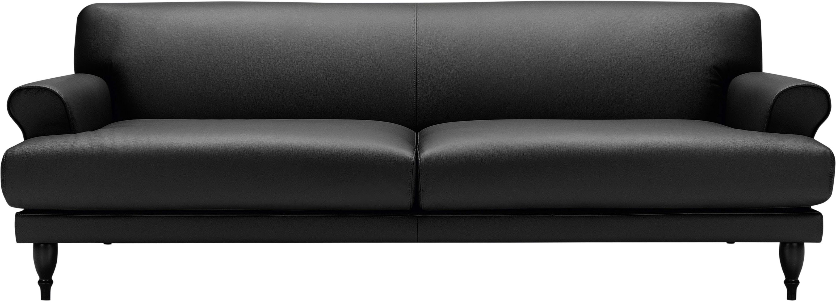 3-Sitzer, LOVI Buche Ginger, Polsterunterlage mit Sofa Füße Sitzunterfederung schwarz,
