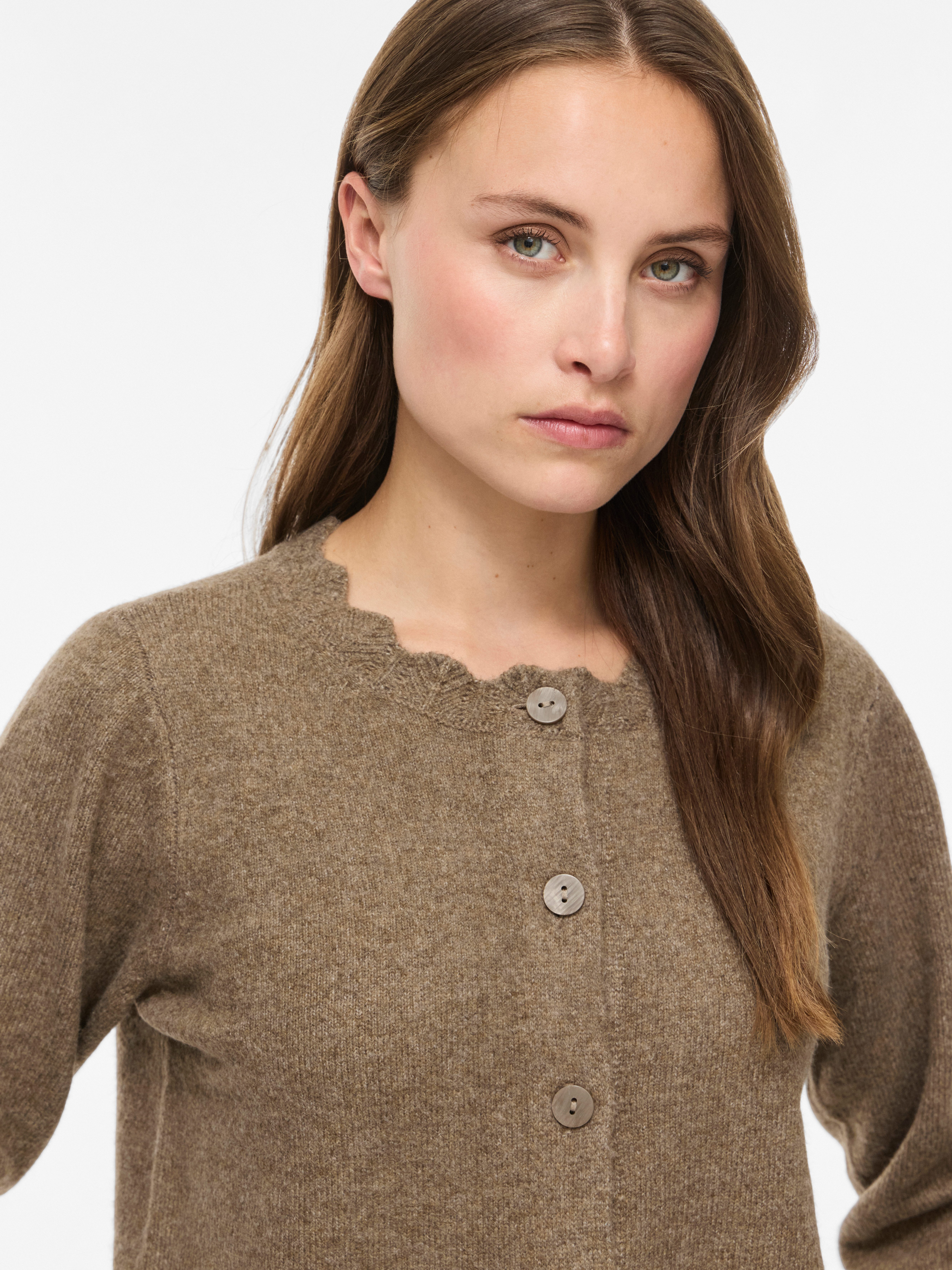 Vila Strickjacke VINIKOLINA L/S O-NECK KNIT CARDIGAN-NOOS Materialmix, Stretch, regular fit
