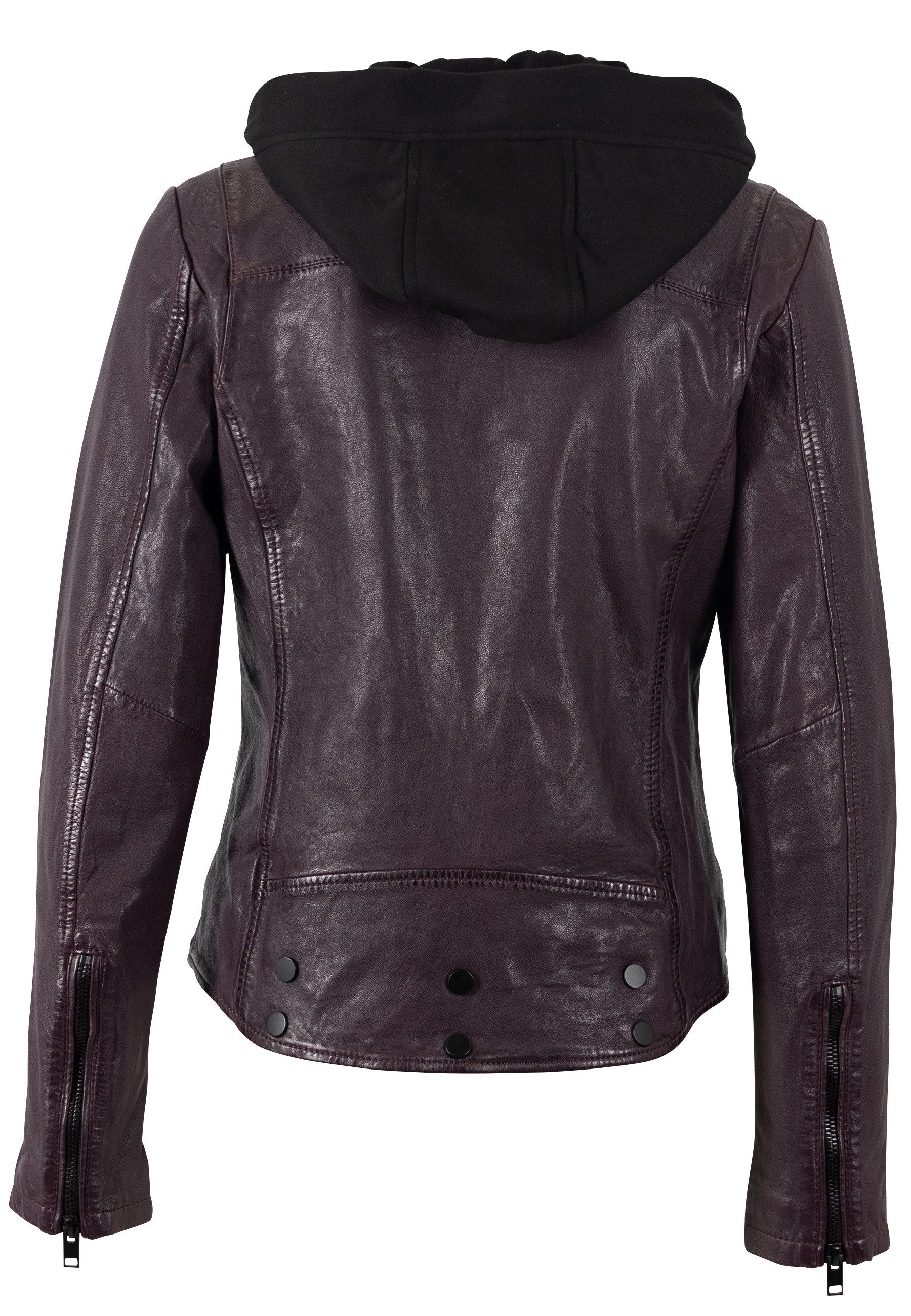 Mauritius Lederjacke MWTary SF mit Jerseykapuze und Reverskragen, Slim Fit günstig online kaufen