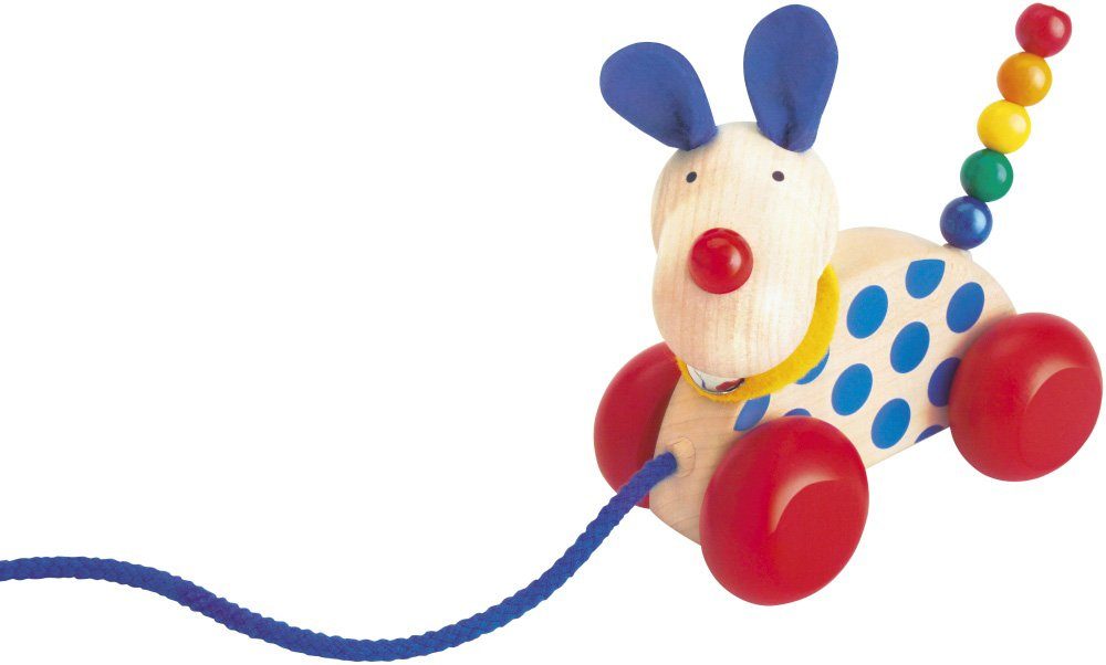 Selecta Nachziehtier Holzspielzeug, Nico, Nachzieh-Hund, 12 cm, Made in Germany