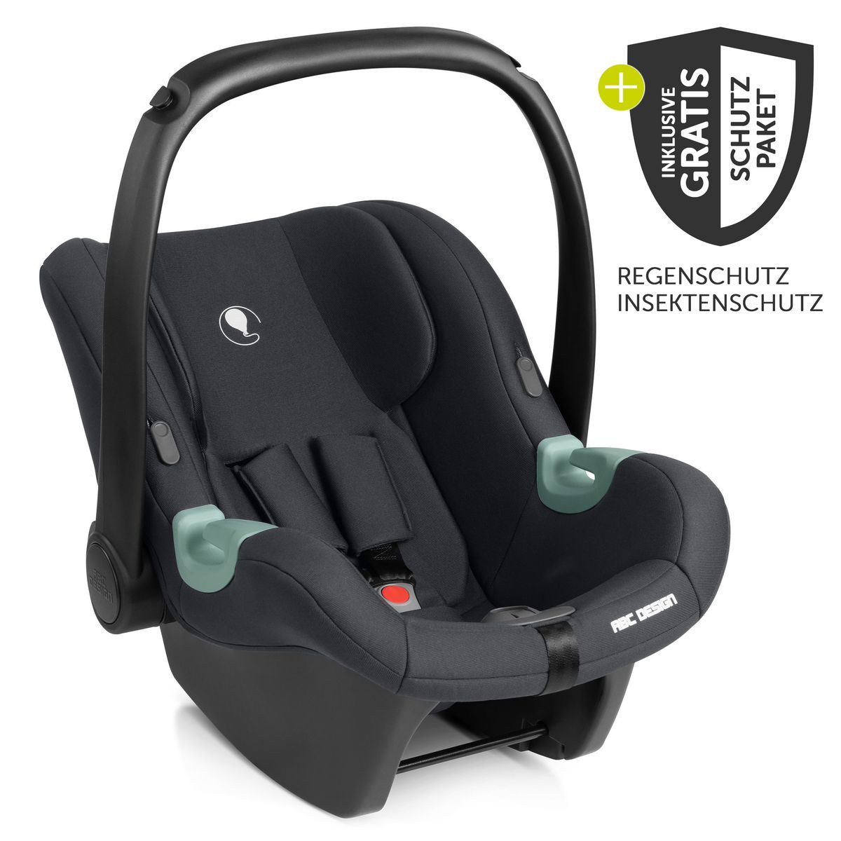 ABC Design Babyschale Tulip - Black, ab: Geburt, bis: 15 Monate, Baby Autositz ab Geburt - 15 Monate (45 cm - 85 cm) inkl. Regenschutz