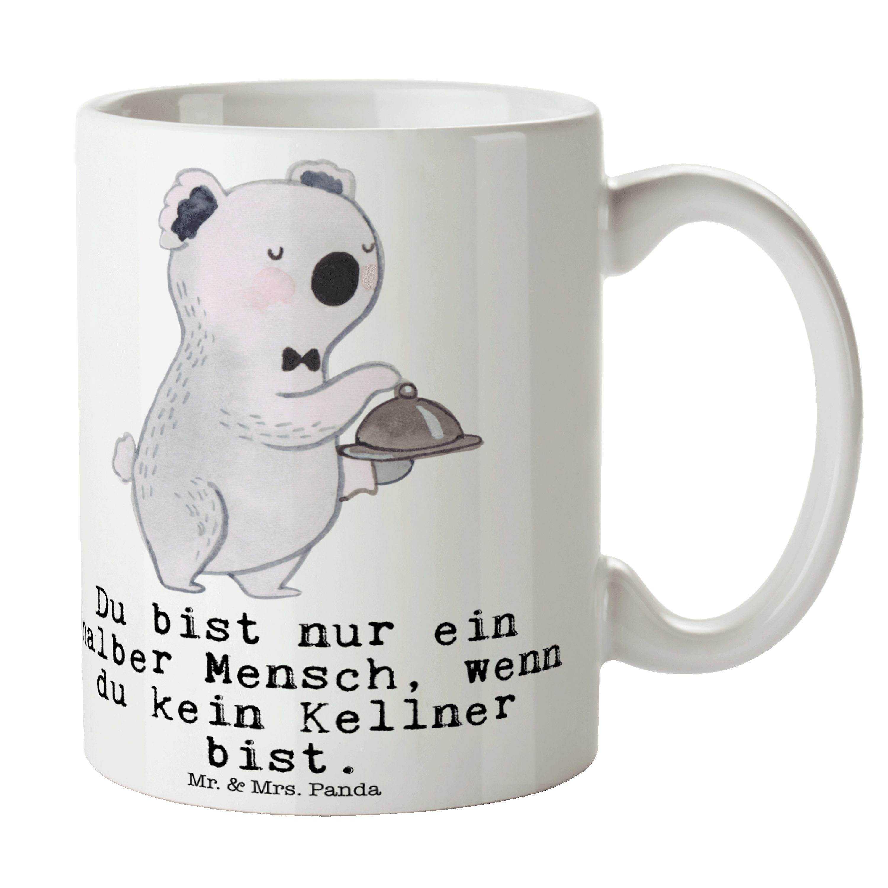 Tasse Weiß Geschenk, Keramik mit Panda Mr. Teebecher, Mrs. & - - Kellner Servicekr, Herz Kaffeetasse,