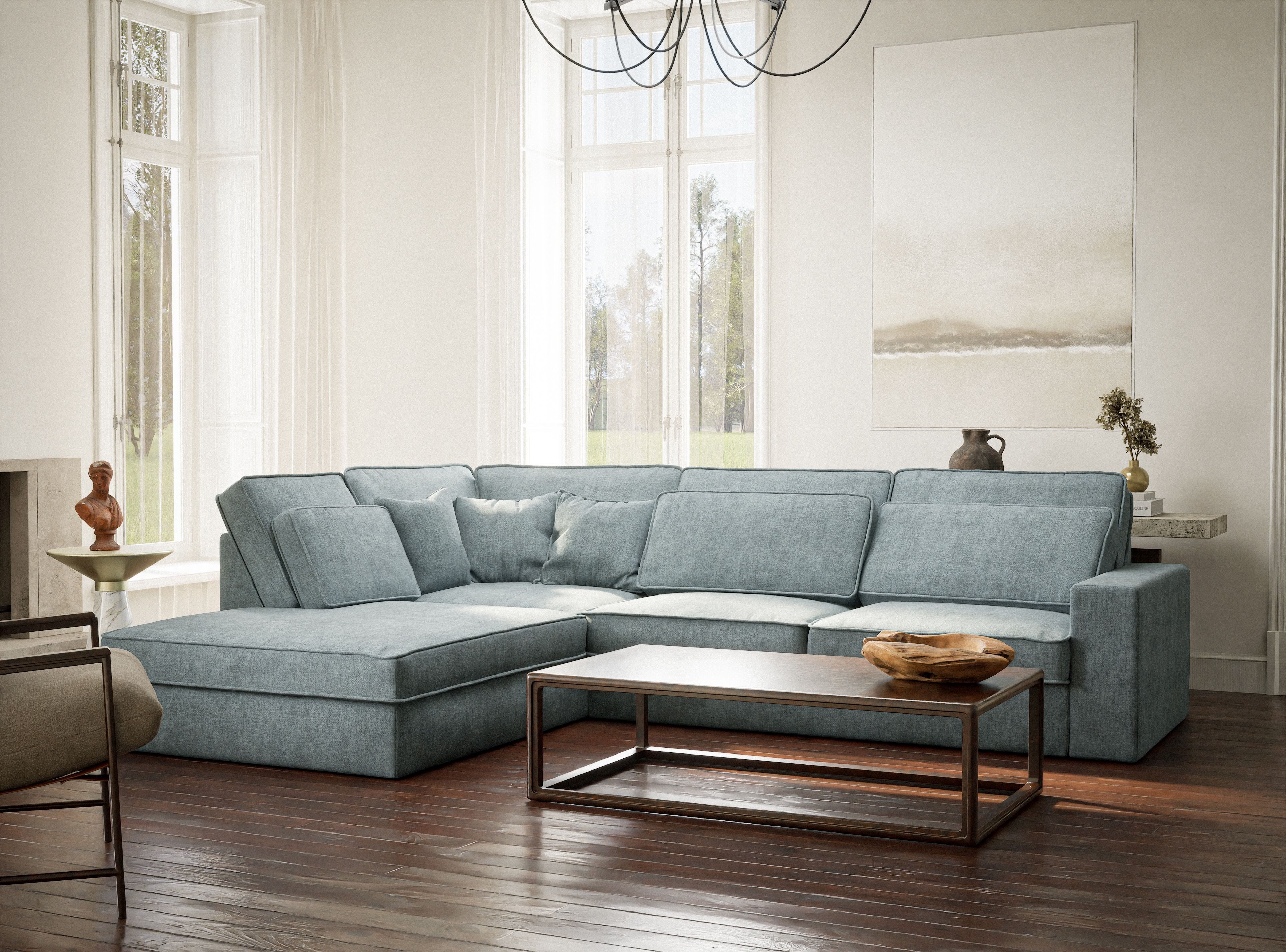 Maison de Rêve Ecksofa Kirou, L-Form Sofa, bequemes Ecksofa mit viele Rückenkissen, Eckcouch