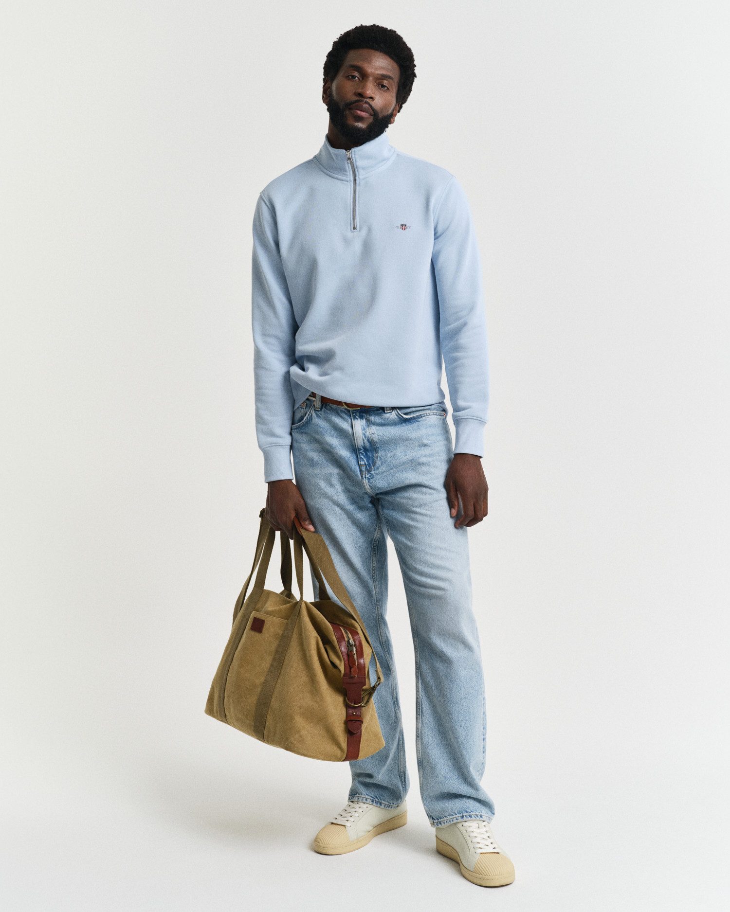 Gant Sweatshirt REG SHIELD HALF ZIP SWEAT mit Logostickerei auf der Brust