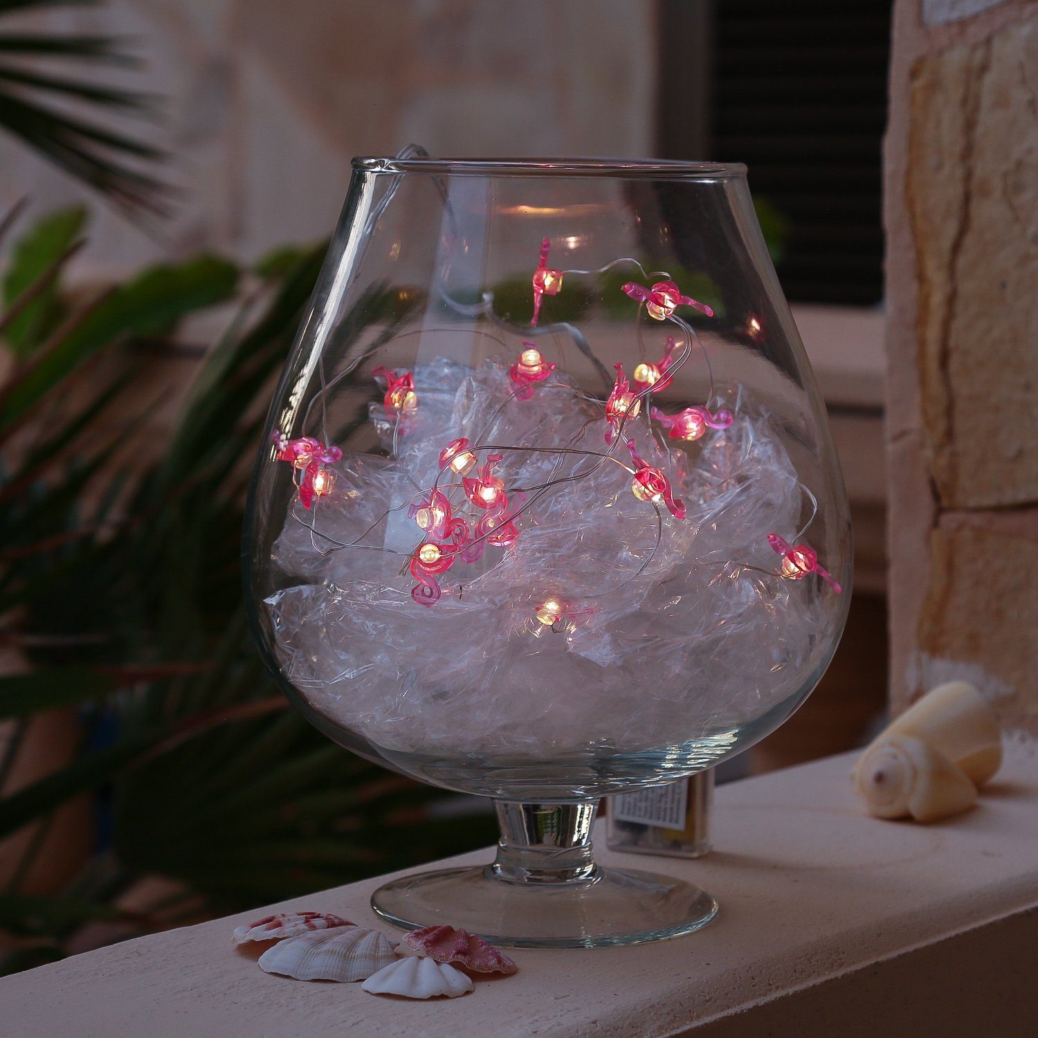 MARELIDA LED-Lichterkette LED Draht Lichterkette Flamingo pink 20LED Batteriebetrieb L: 1,9m, 20-flammig