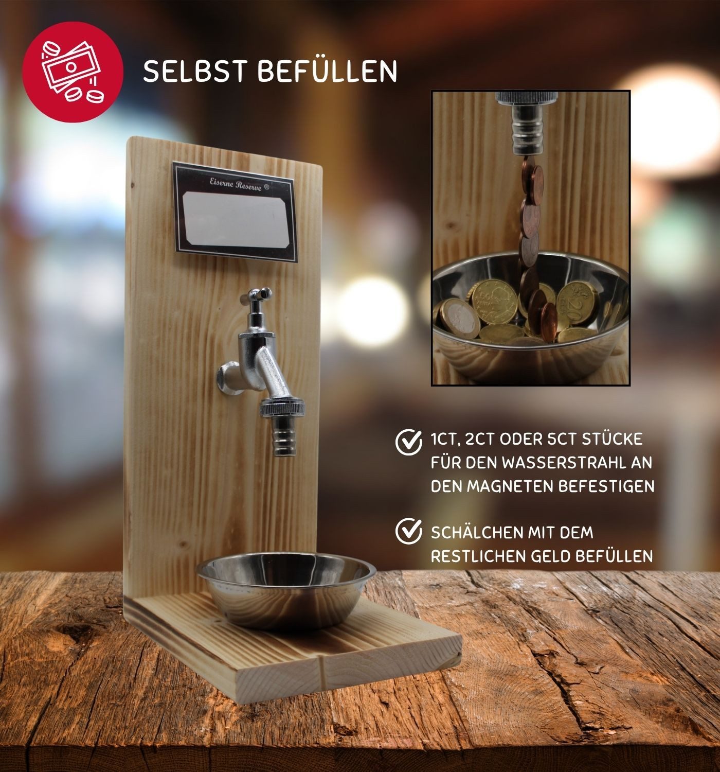 Eiserne Reserve® Geschenkbox Alles Gute zur Hochzeit - Eiserne Reserve Geldhahn - Geburtstag Geldge – Bild 3 von 5