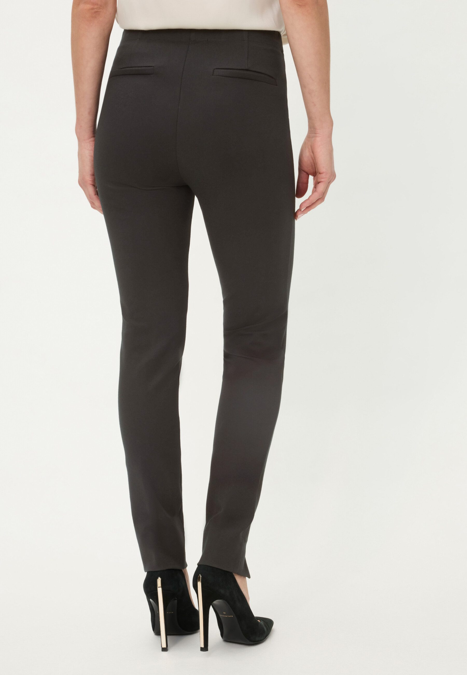 Olsen Stoffhose Hose mit Ziernaht und Schlitzen in der vorderen Mitte