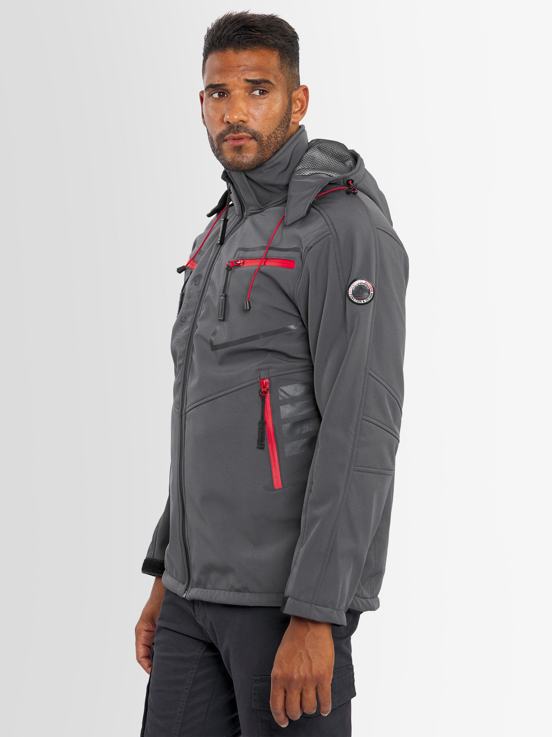 Arctic Seven Softshelljacke ASPierr sportliche Outdoor Funktionsjacke mit abnehmbarer Kapuze – Bild 3 von 5