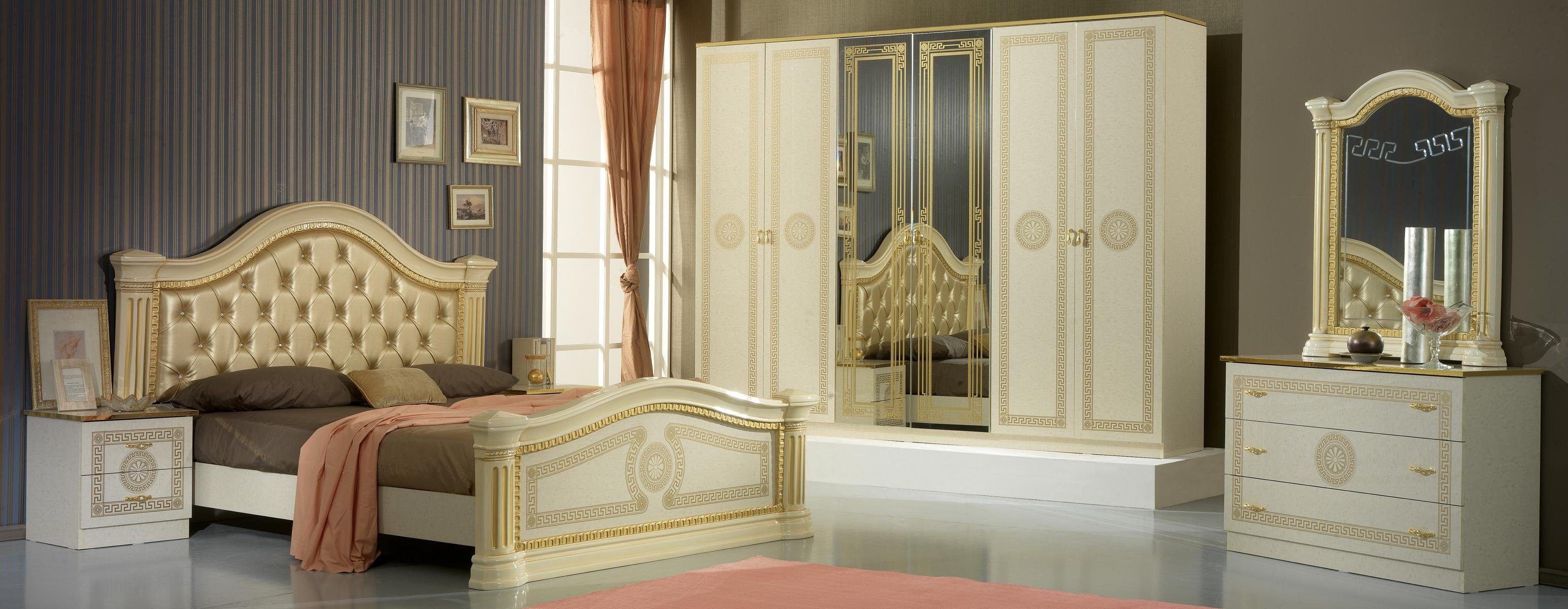JVmoebel Schlafzimmer-Set Luxus Schlafzimmer 3tlg. Bett 2x Nachttisch Klassischer Luxus Betten