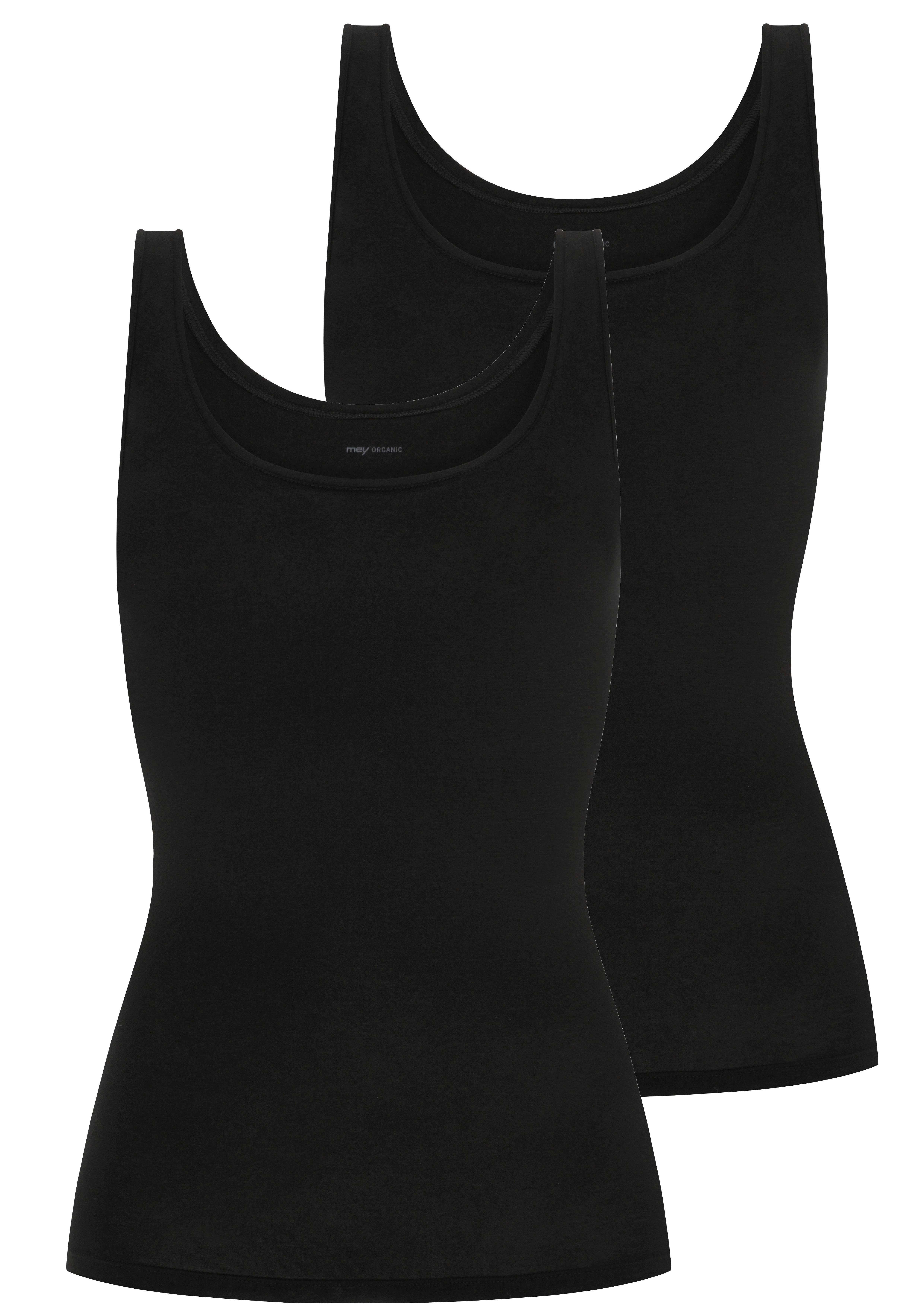 Mey Achseltop Superfine Organic (Packung, 2-St) mit breiten Trägern schwarz | Ärmellose Unterhemden