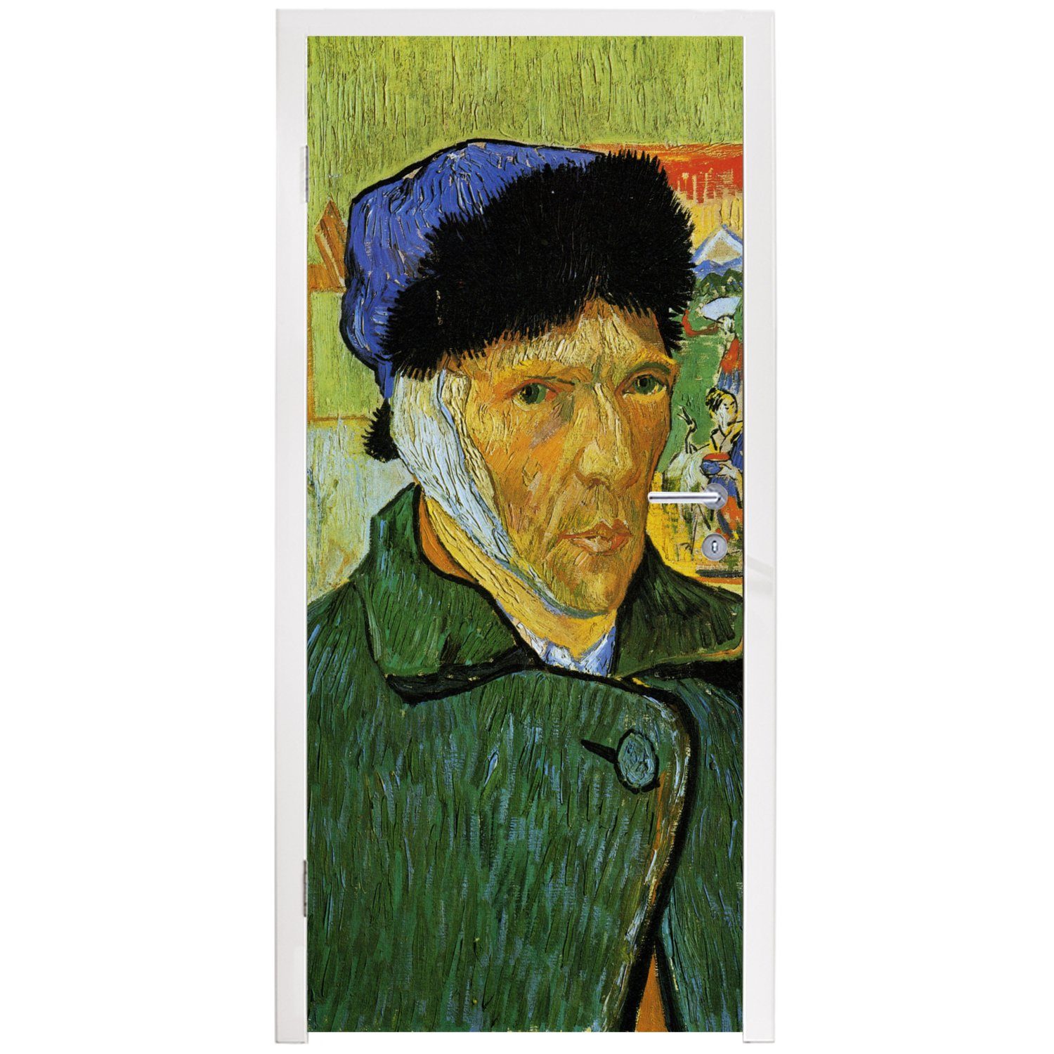 Gogh, Ohr - 75x205 St), Tür, Selbstbildnis Fototapete mit Vincent MuchoWow cm bedruckt, für Türaufkleber, Türtapete verbundenem (1 van Matt,