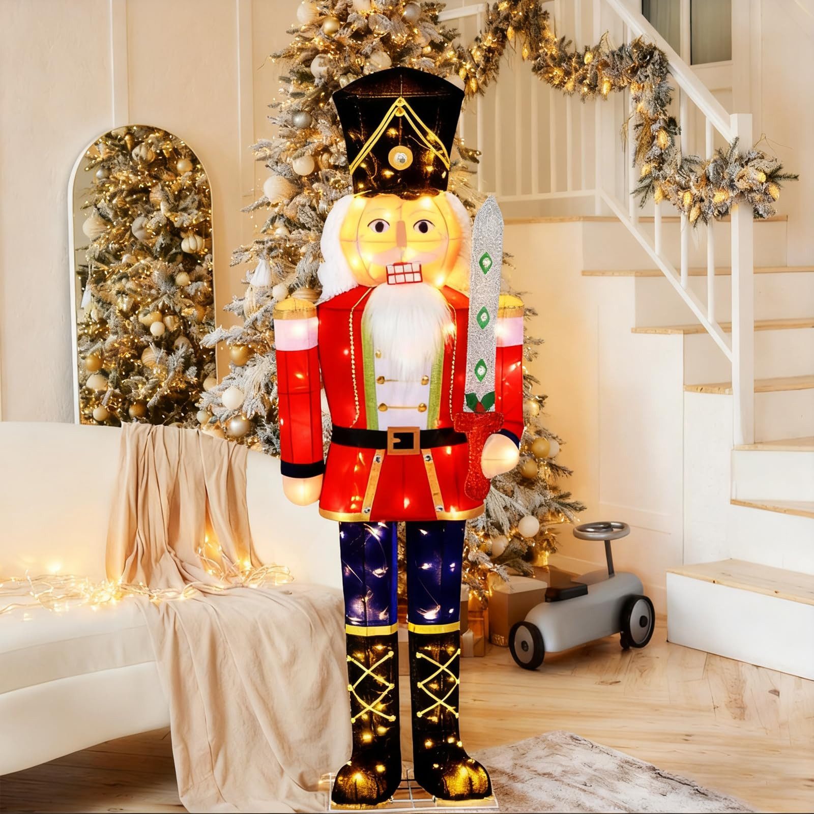 COSTWAY Weihnachtsfigur (1 St), Nussknacker Figur, LED Weihnachtsdeko, groß günstig online kaufen