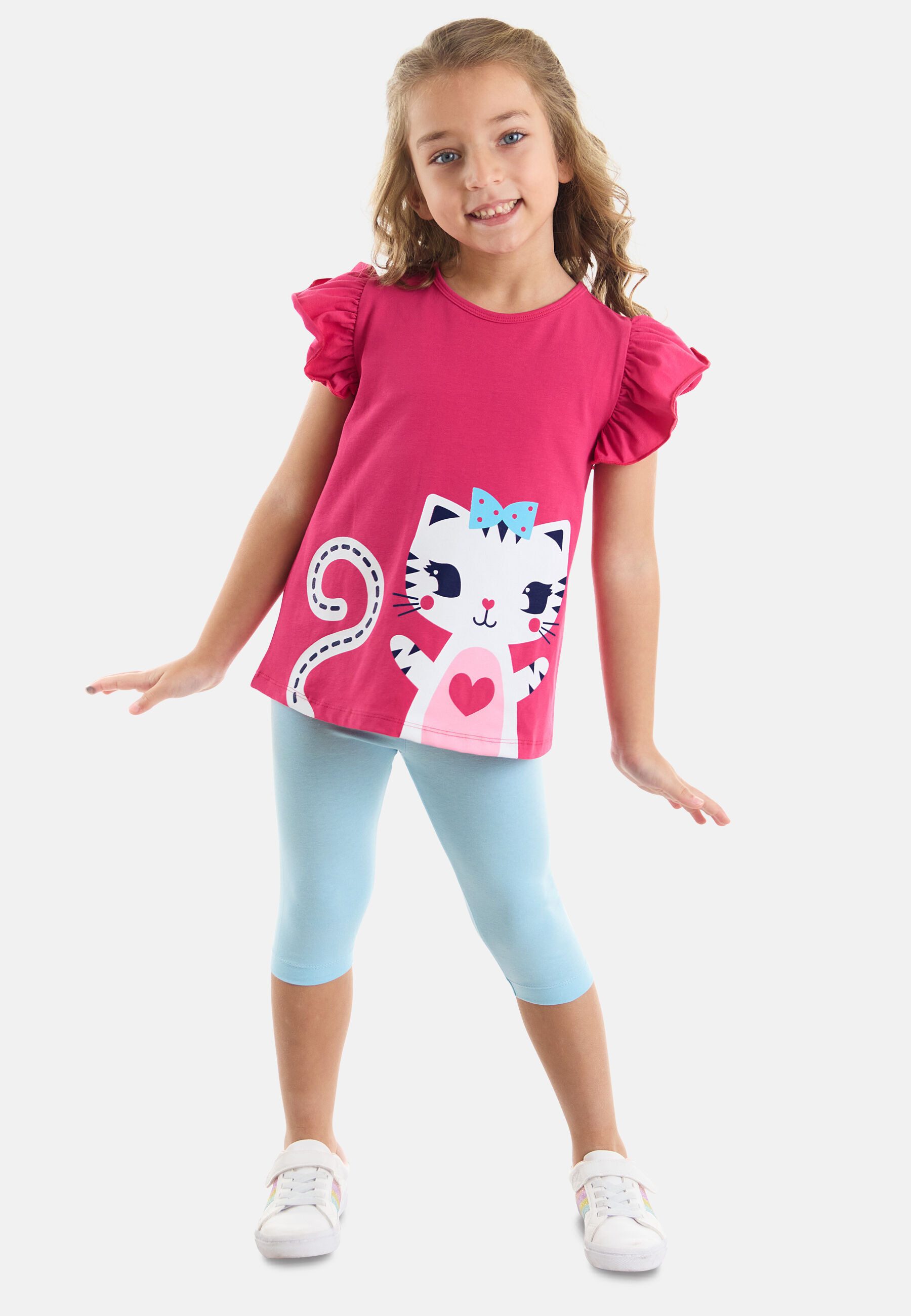 Denokids Hausanzug Cat Frilled (2 tlg) mit Rüschen an den Schultern