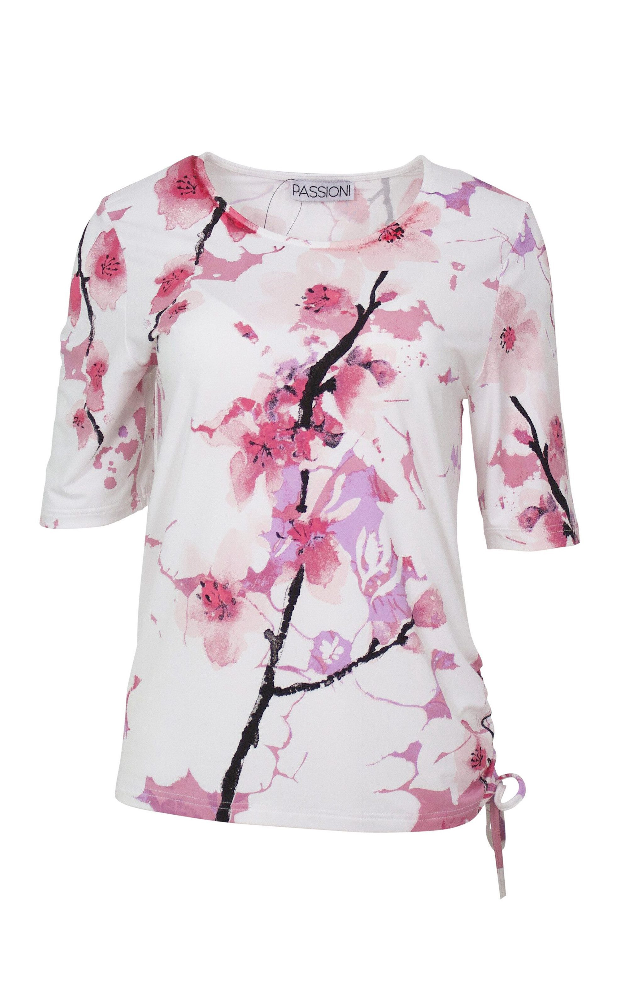 Passioni T-Shirt in Rose, mit Blumenprint günstig online kaufen