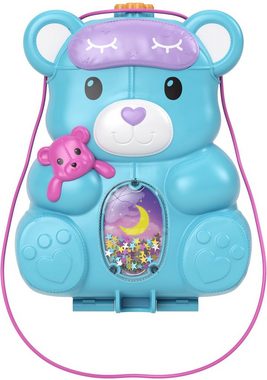 Polly Pocket Spielwelt Sleepover Teddybär-Tasche, mit 2 Figuren und Zubehör