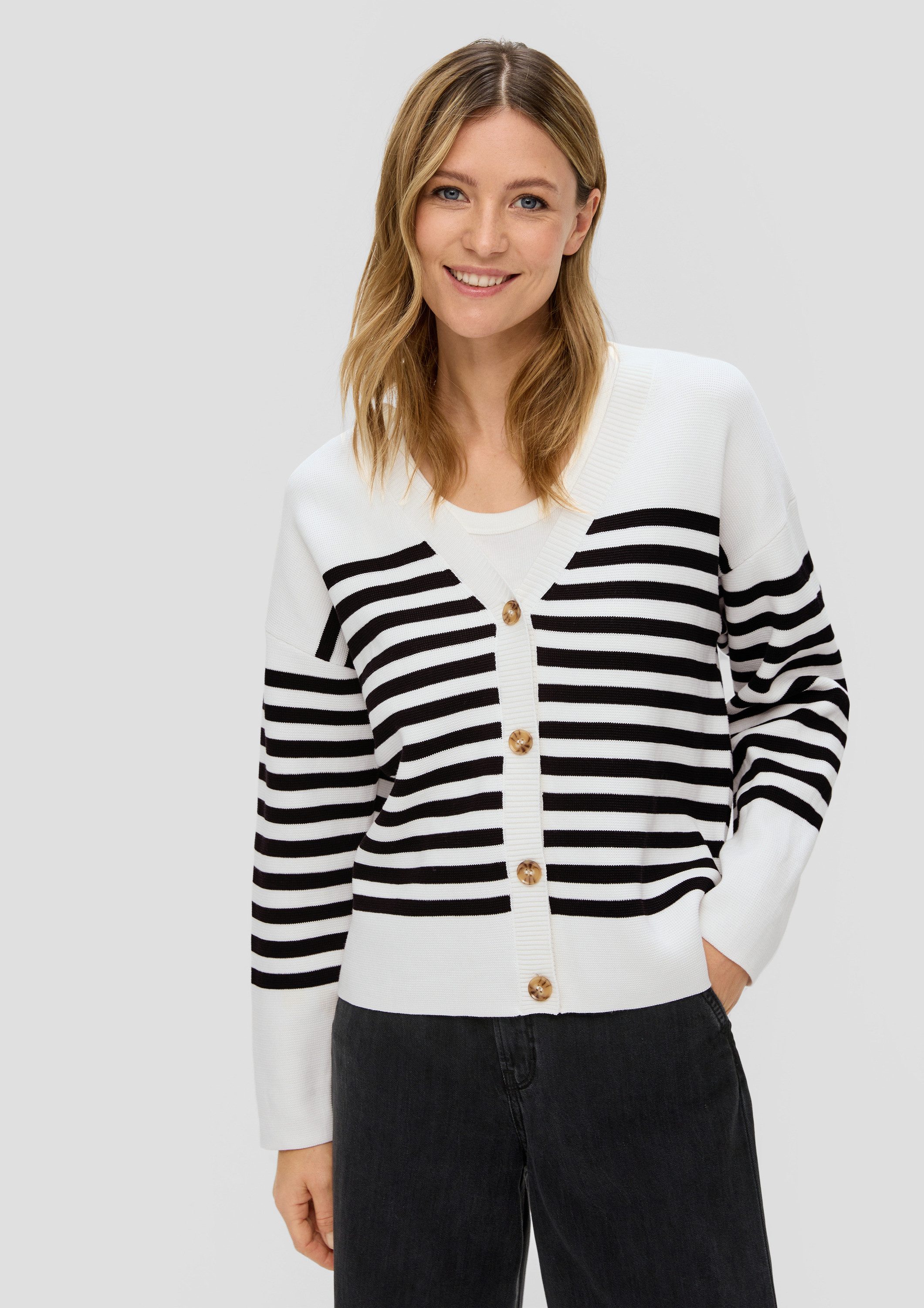 s.Oliver Cardigan Strickjacke Strickjacke in gestreiftem Muster günstig online kaufen