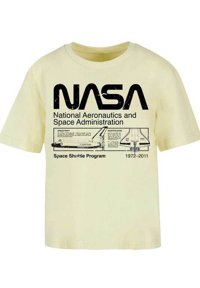 F4NT4STIC T-Shirt Classic Space Shuttle Print, Gerippter Rundhalsausschnitt  für stylischen Look