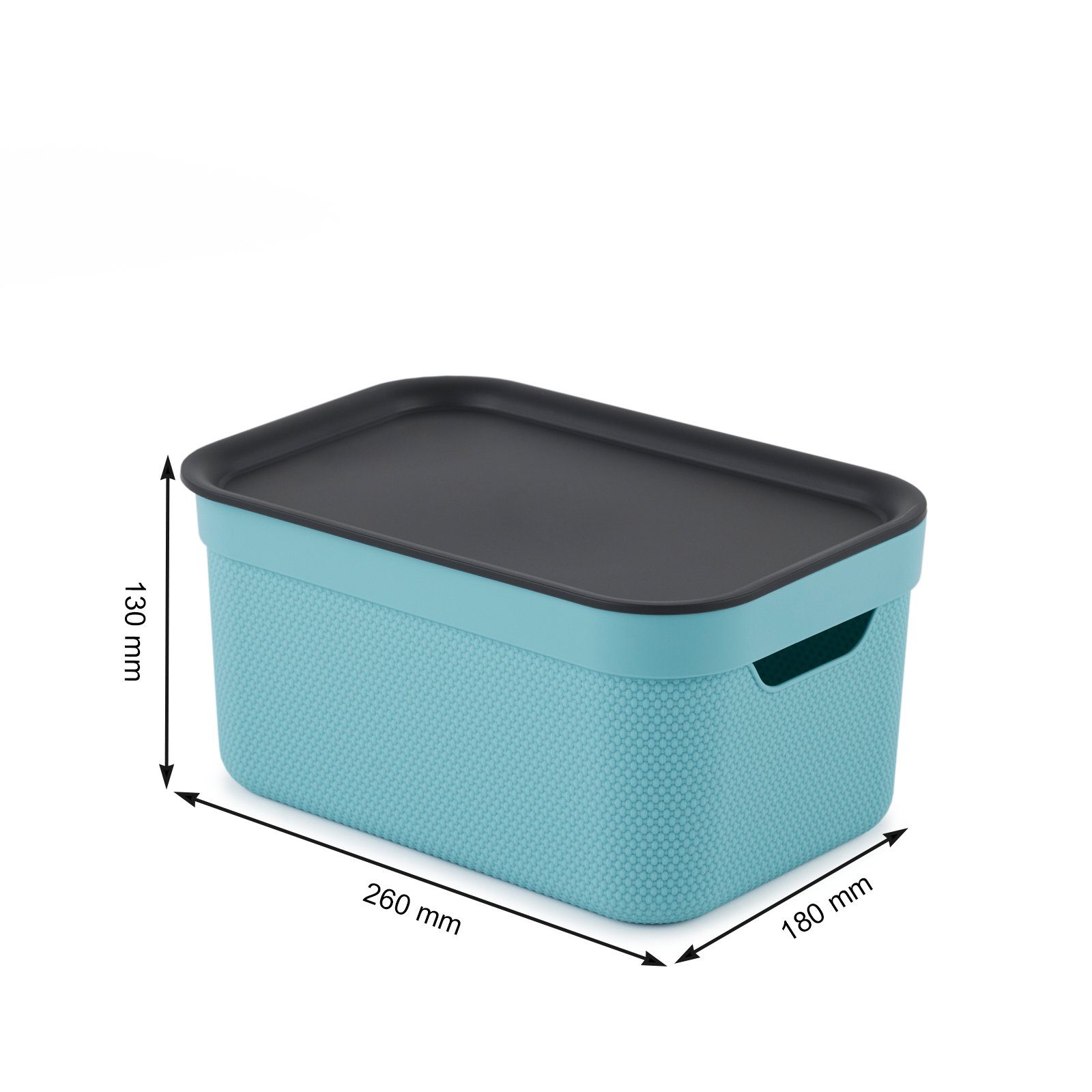 Aufbewahrungsbox 3er-Set 3er-Set) mit gedeckt Himmelblau Dekobox Aufbewahrungskorb 5l ROTHO Deckel (Aufbewahrungsset, Jive