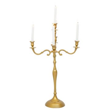 Aubaho Kerzenständer Kerzenhalter Kerzenständer 5-armig Aluminium gold Antik-Stil 78cm