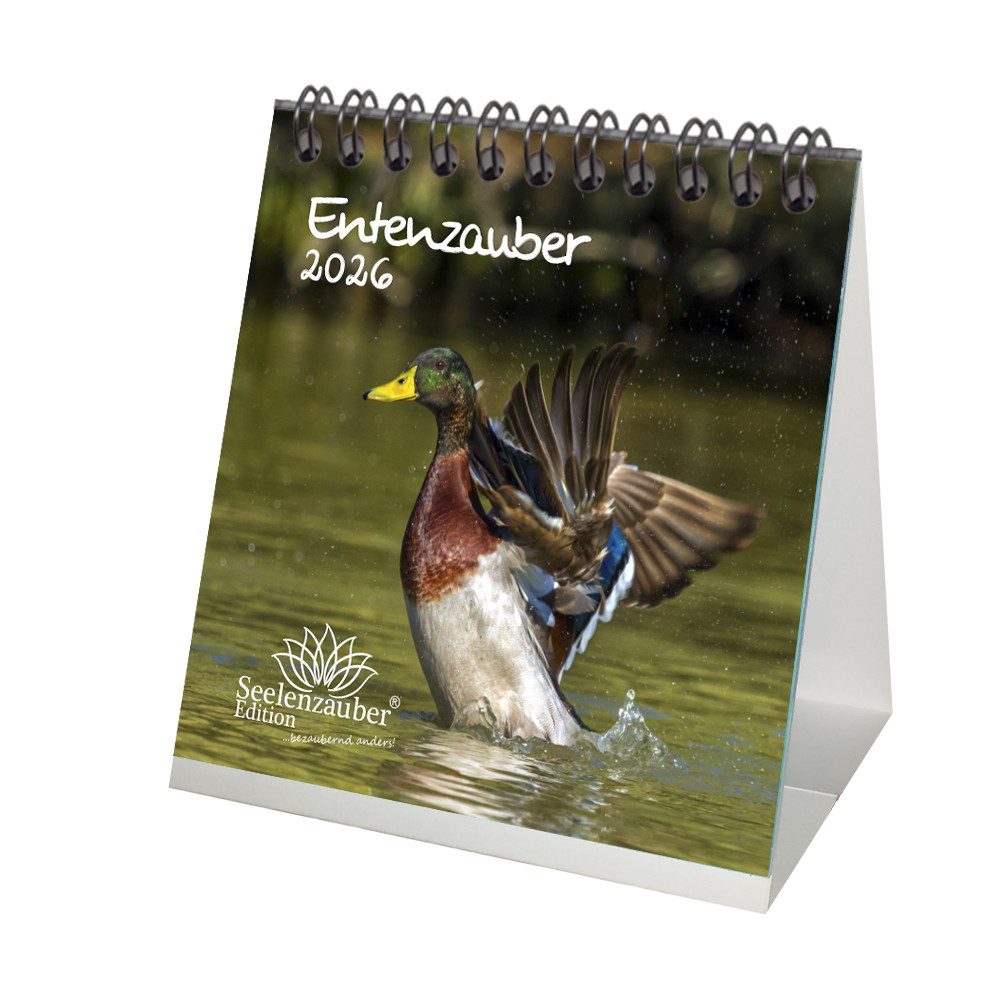 Seelenzauber Tischkalender Entenzauber Tischkalender 10cm x 10cm für 2026 Enten