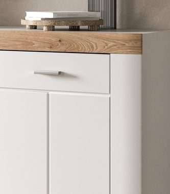 xonox.home Kommode Laredo (Anrichte in weiß mit Eiche, Landhausstil, 180 x 91 cm), mit Soft-Close